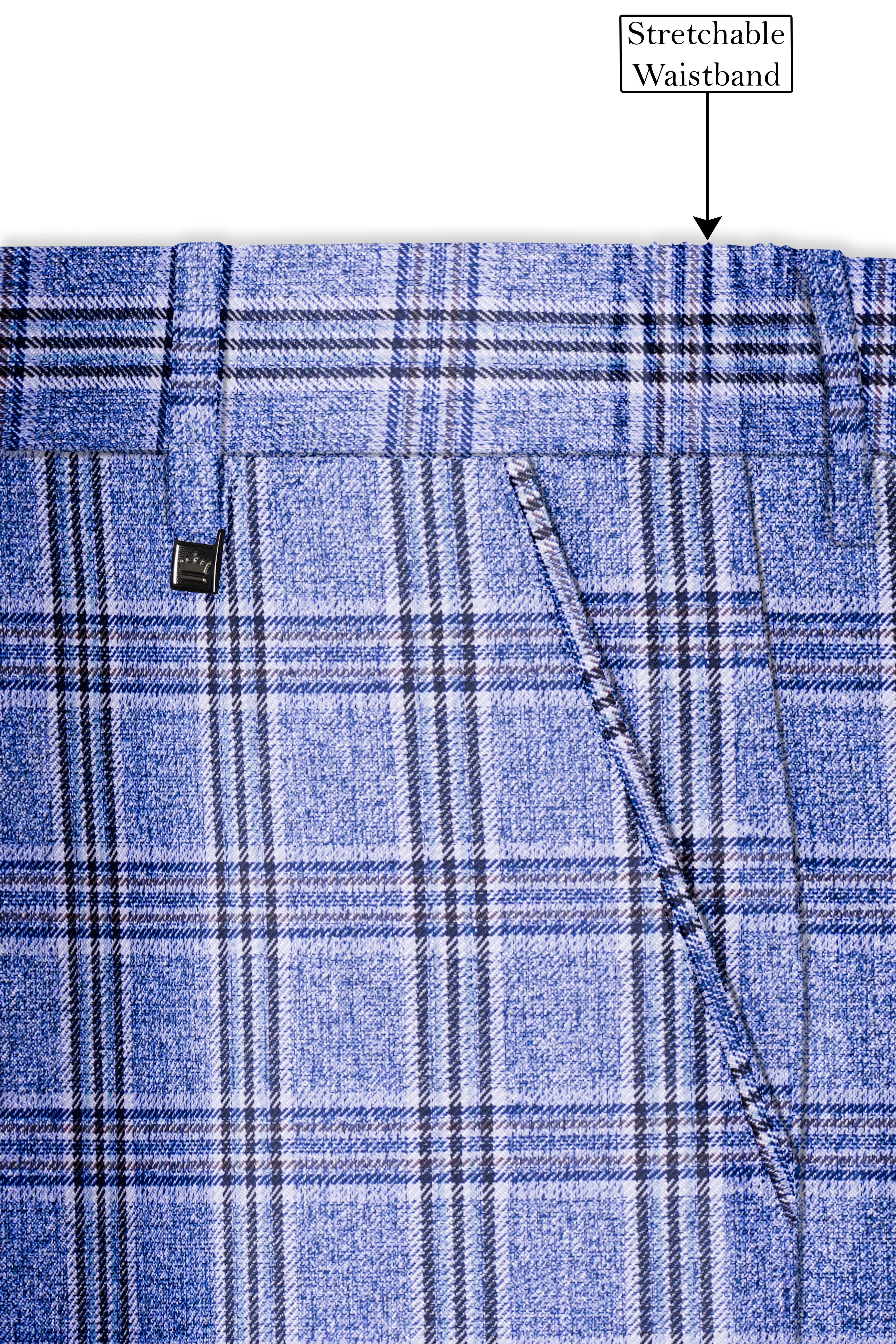 Bayoux Blue Plaid Double Breasted Suit