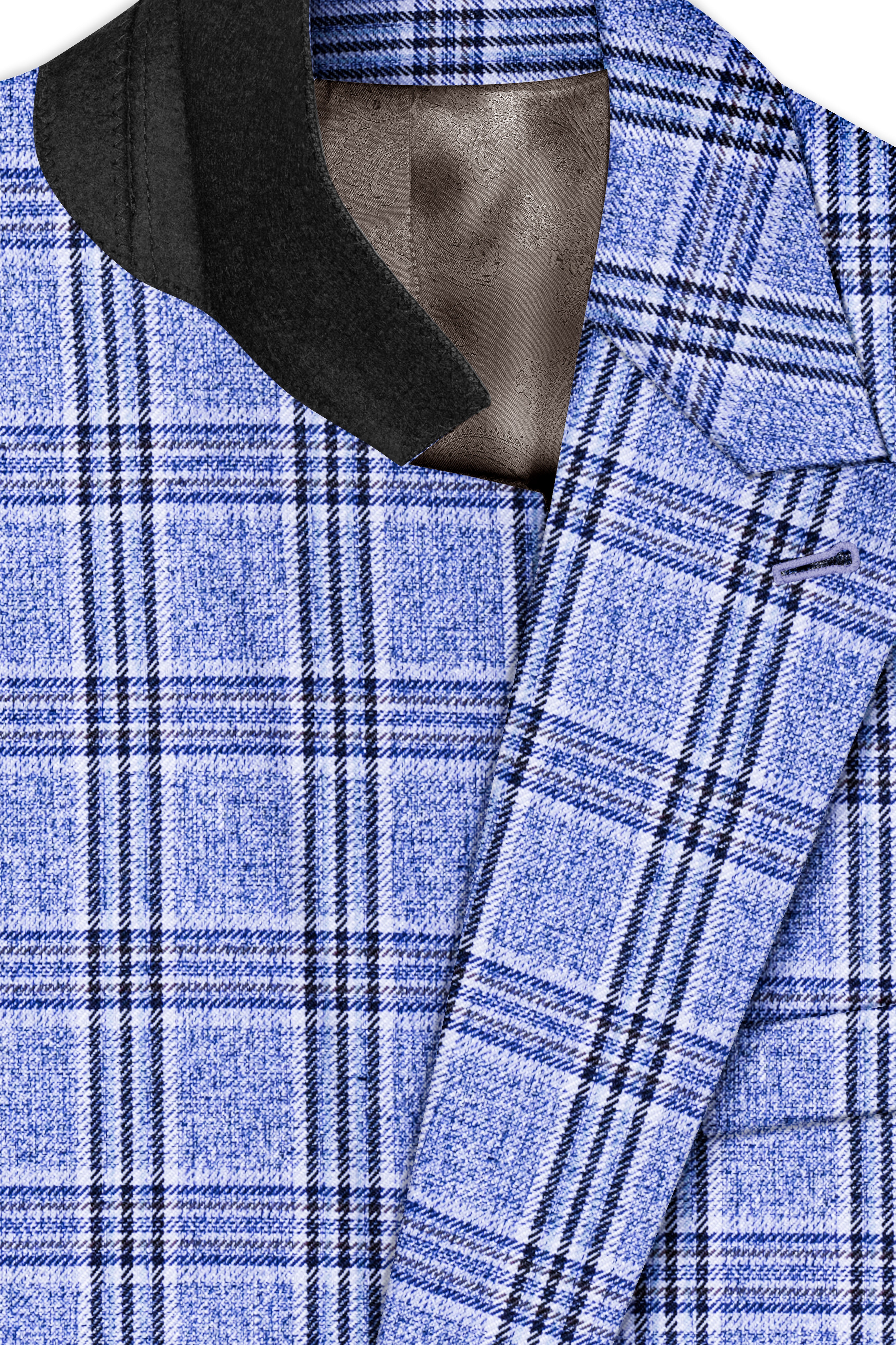 Bayoux Blue Plaid Double Breasted Suit