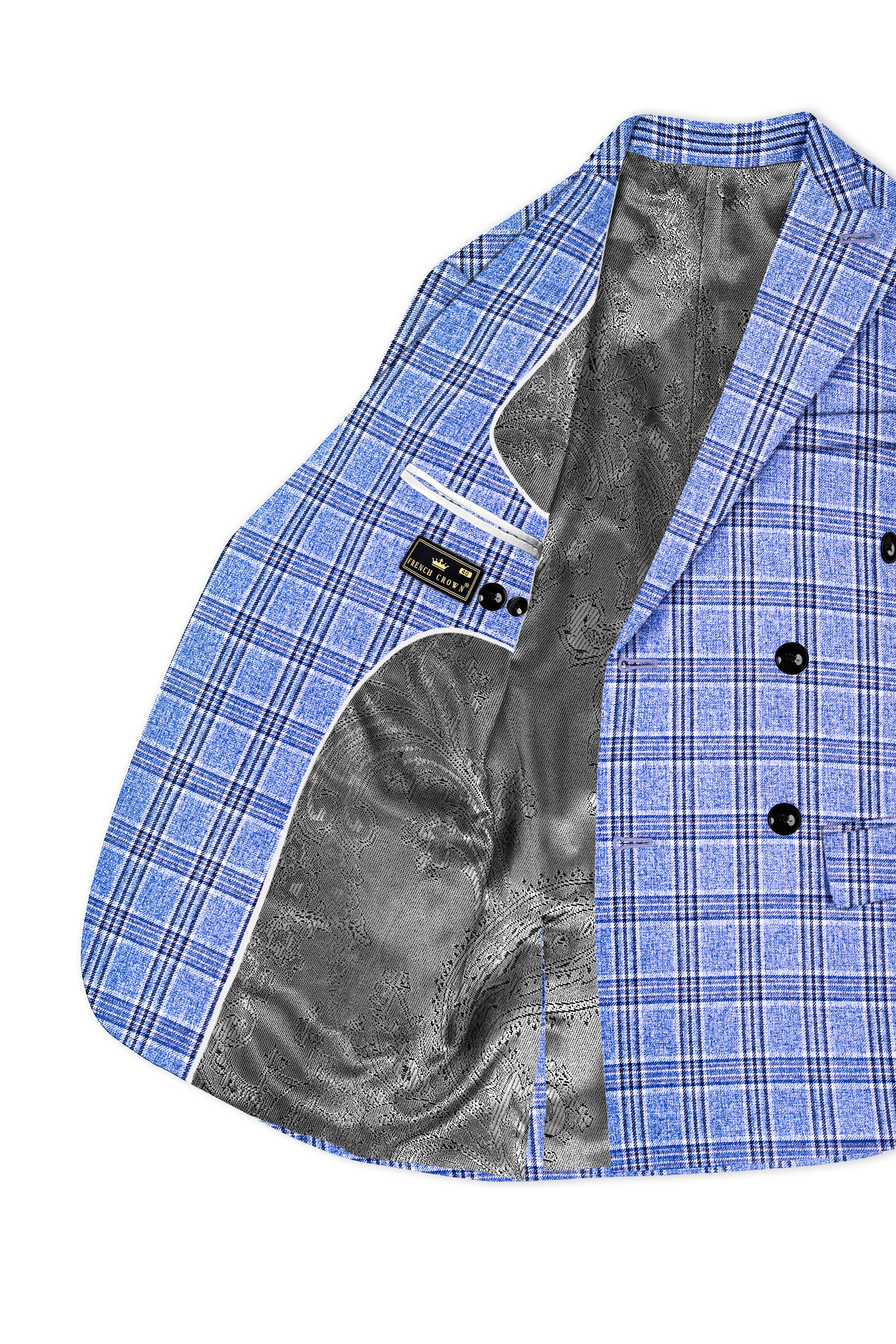 Bayoux Blue Plaid Double Breasted Suit