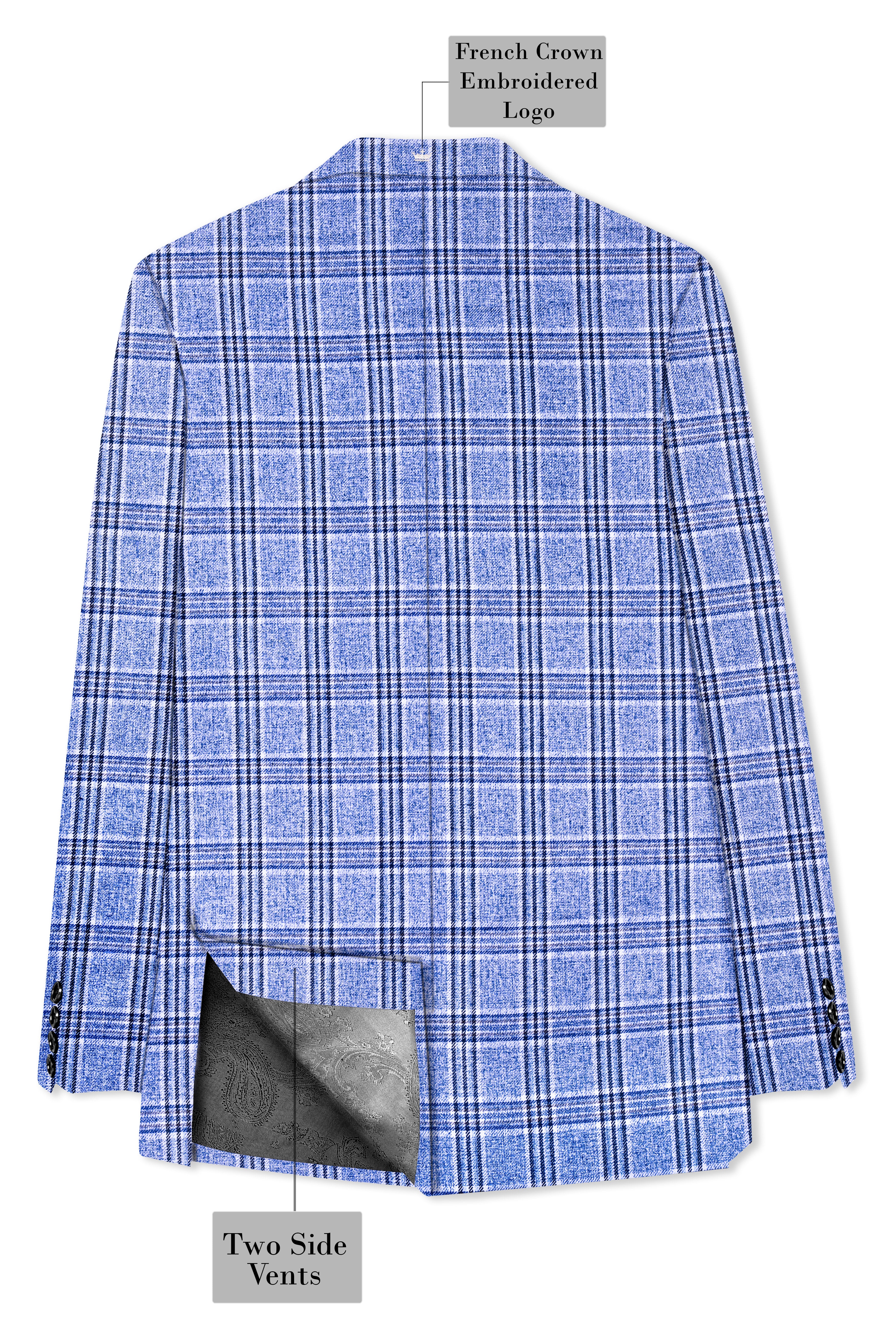 Bayoux Blue Plaid Double Breasted Suit