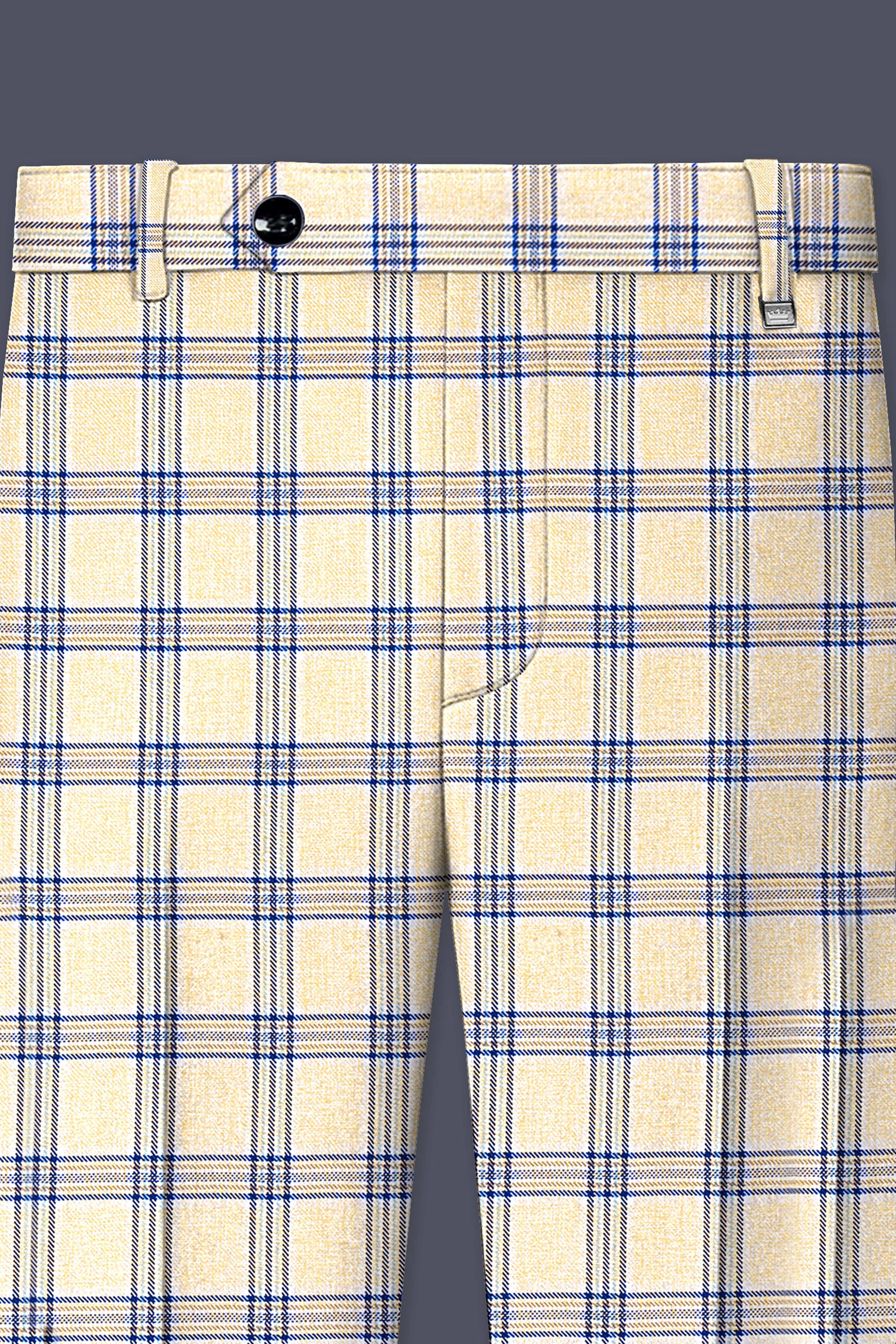 Coriander Light Brown with Rhino Blue Plaid Single Breasted Suit