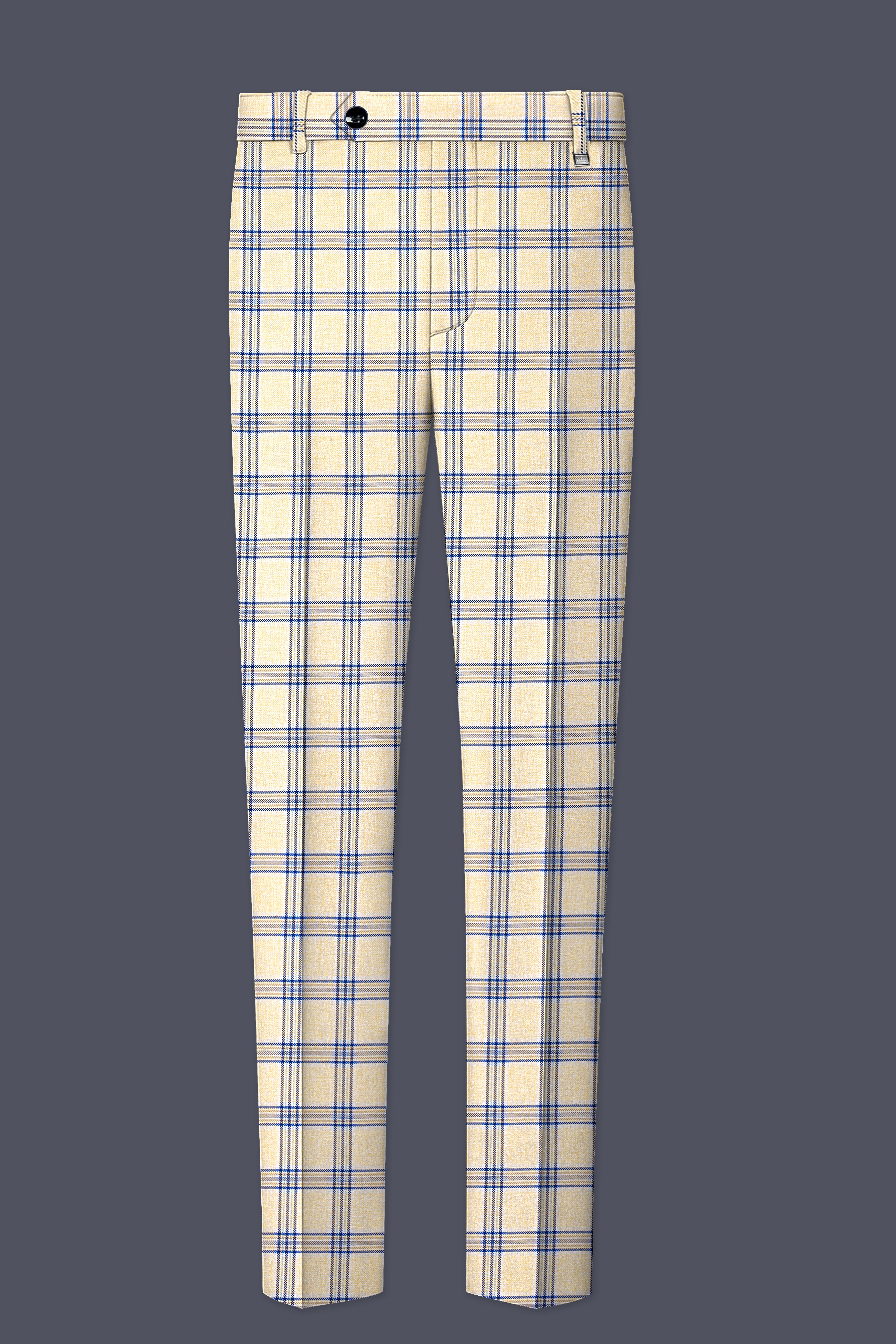 Coriander Light Brown with Rhino Blue Plaid Single Breasted Suit