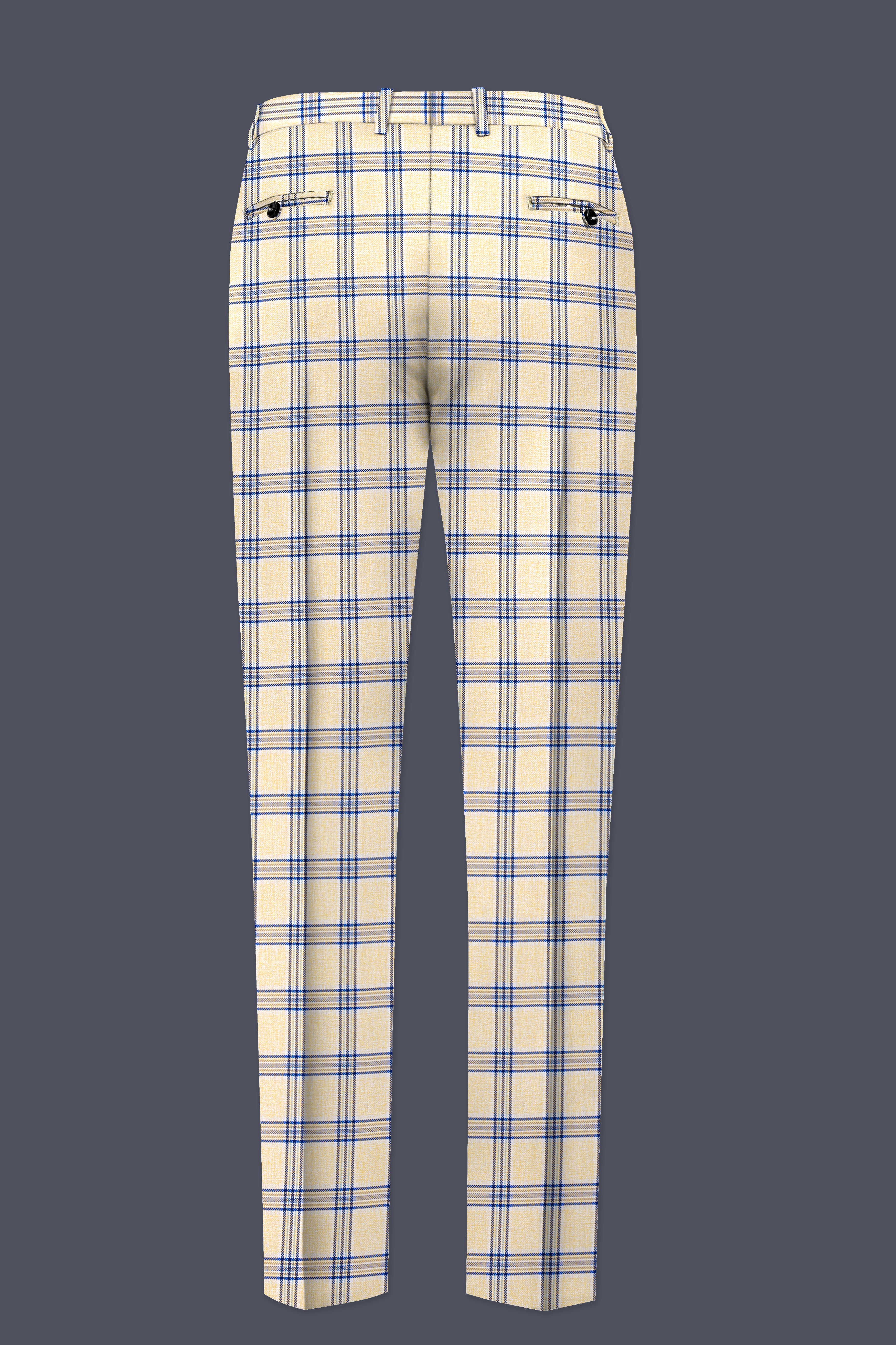 Coriander Light Brown with Rhino Blue Plaid Single Breasted Suit