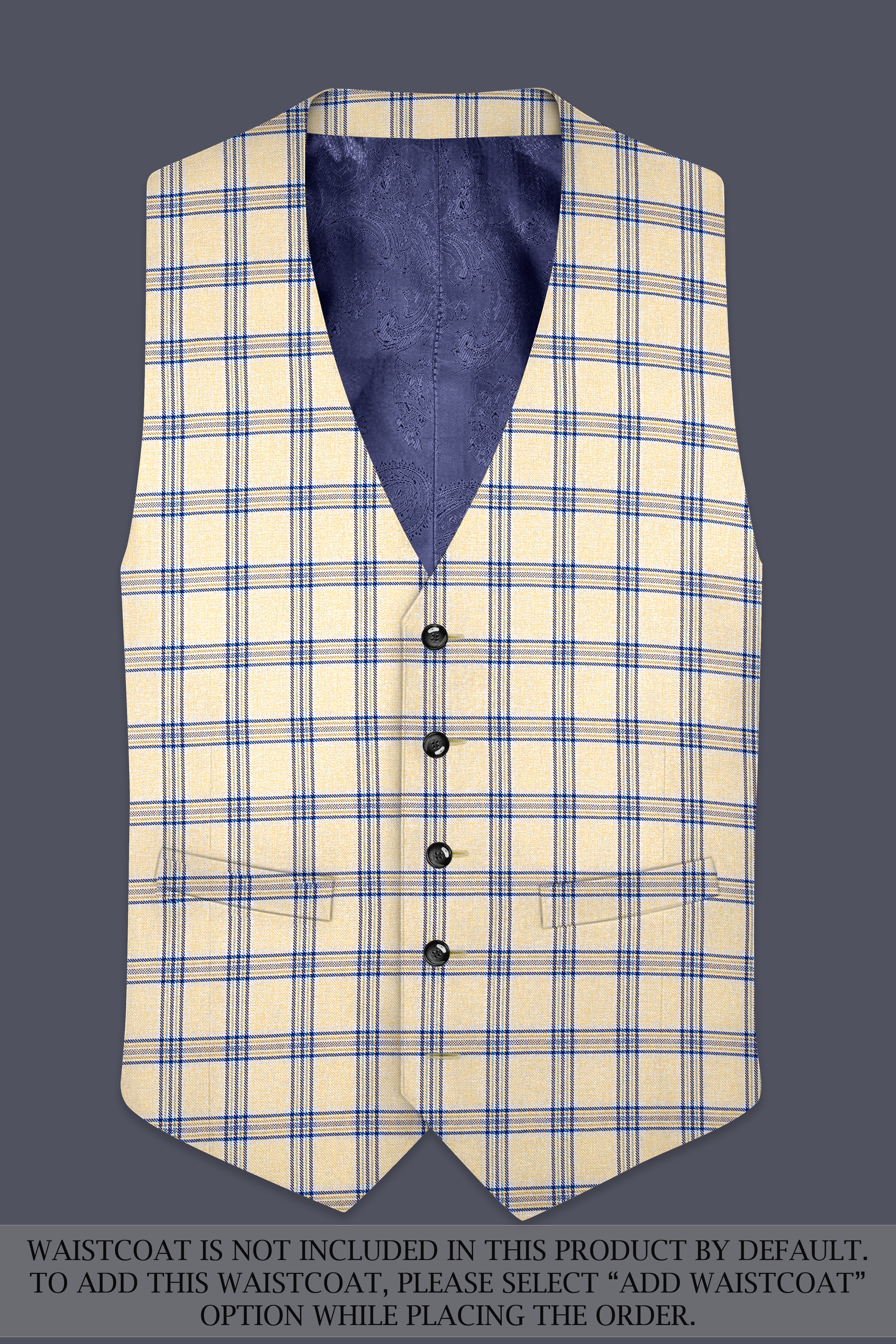 Coriander Light Brown with Rhino Blue Plaid Single Breasted Suit