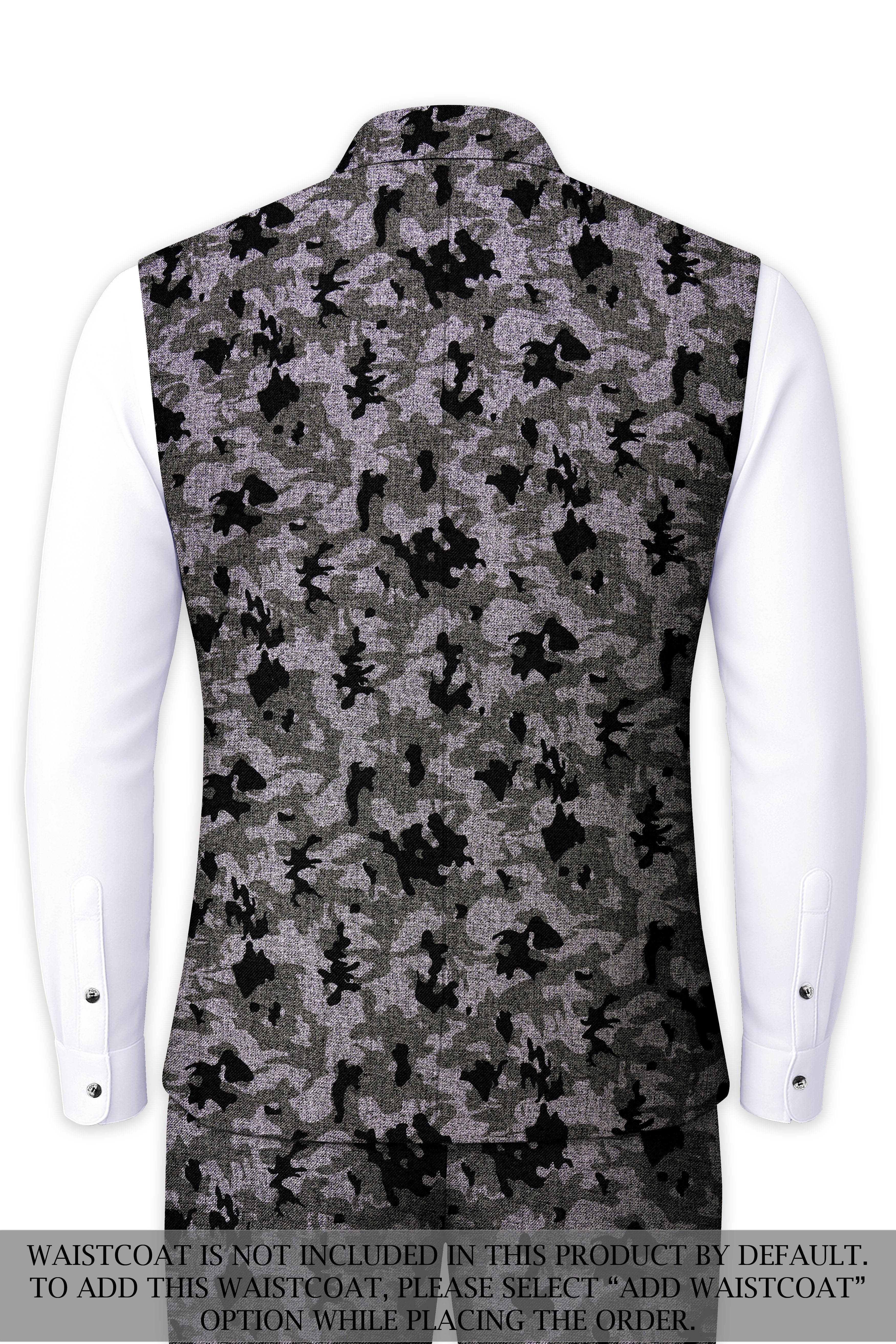 Merlin Green with Scorpion Gray Chintz Printed Bandhgala Designer Suit