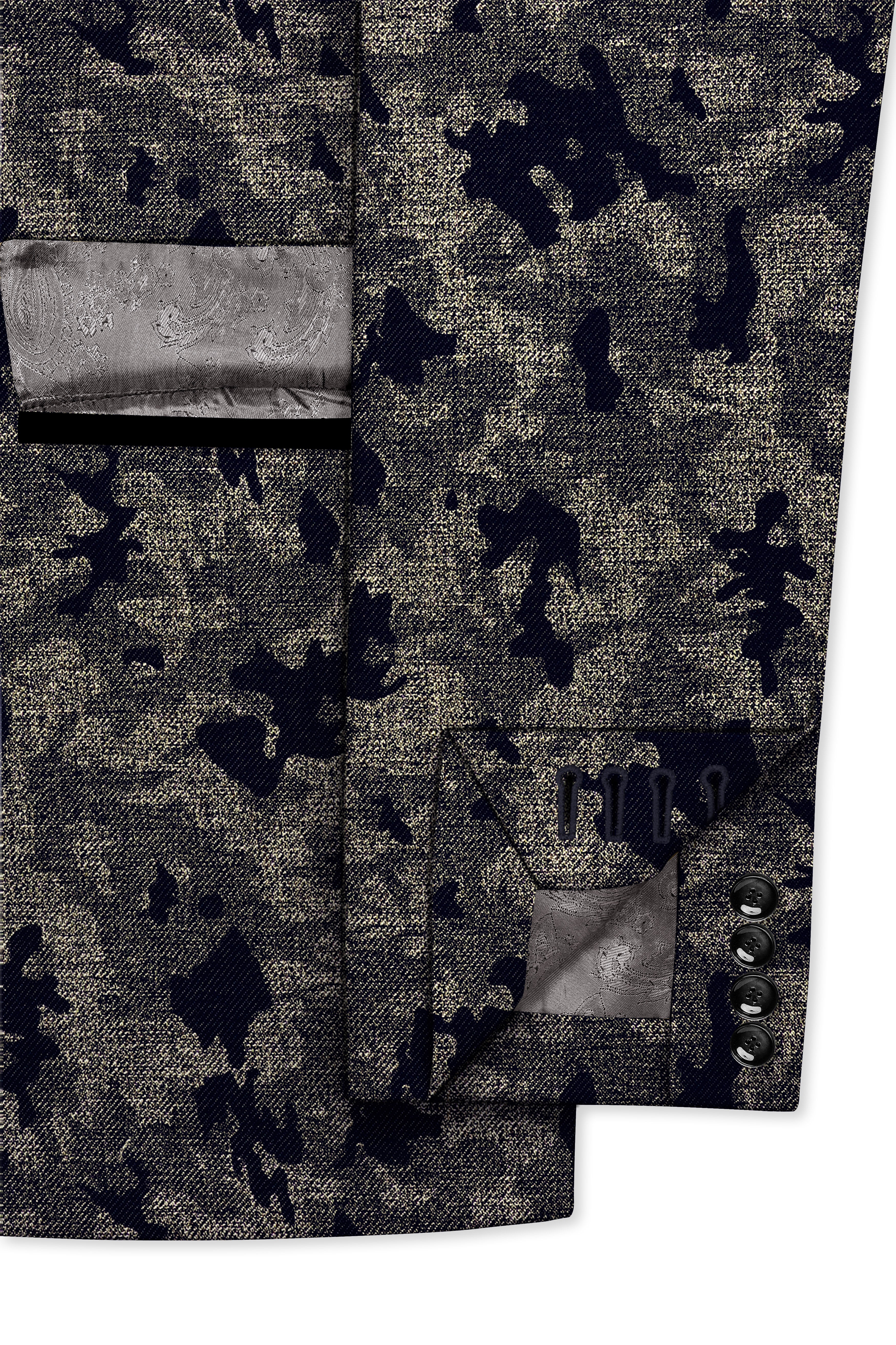 Tundora Brown with Jade Black Ditsy Textured Designer Tuxedo Suit