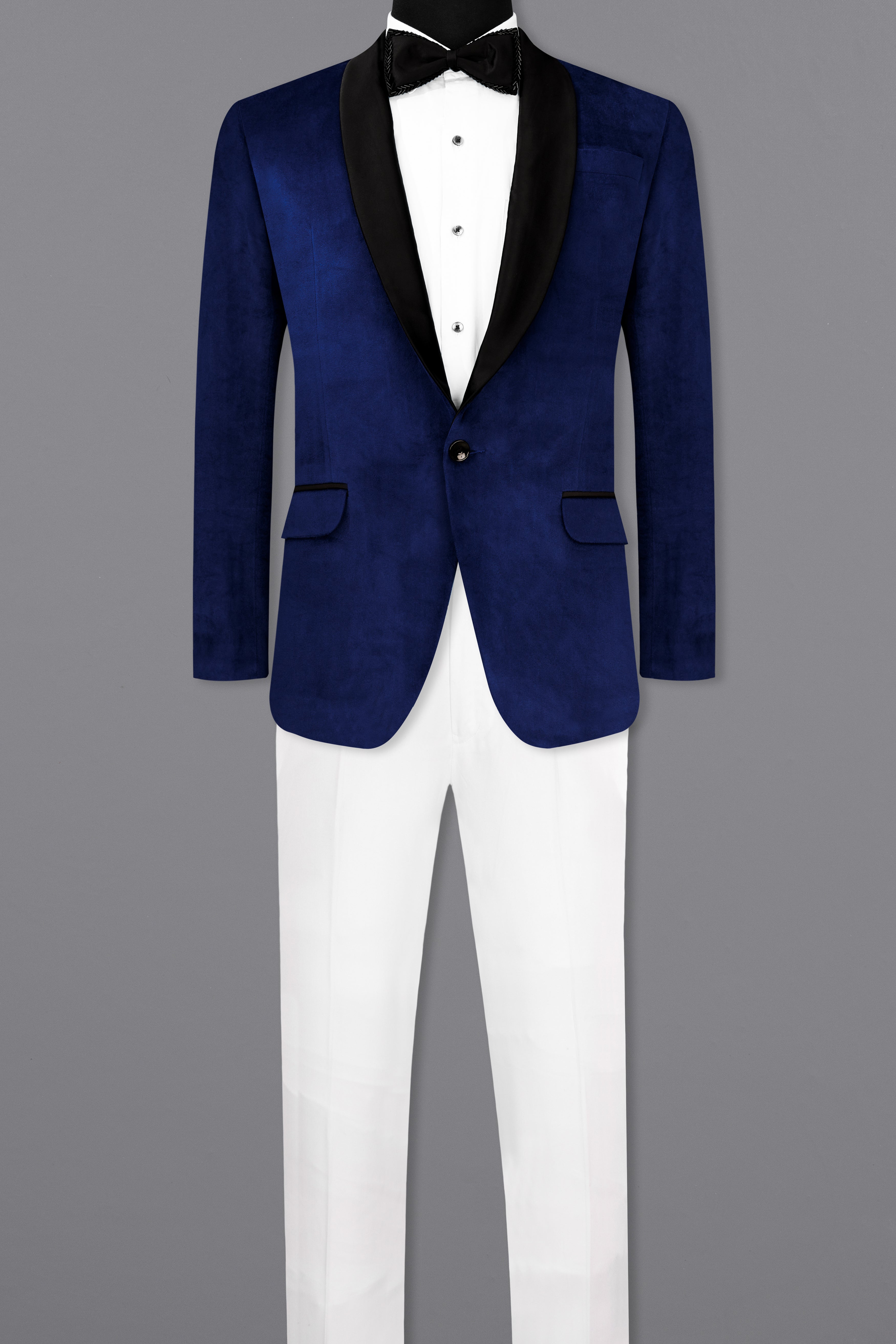 Zodiac Blue Velvet Tuxedo Designer Suit