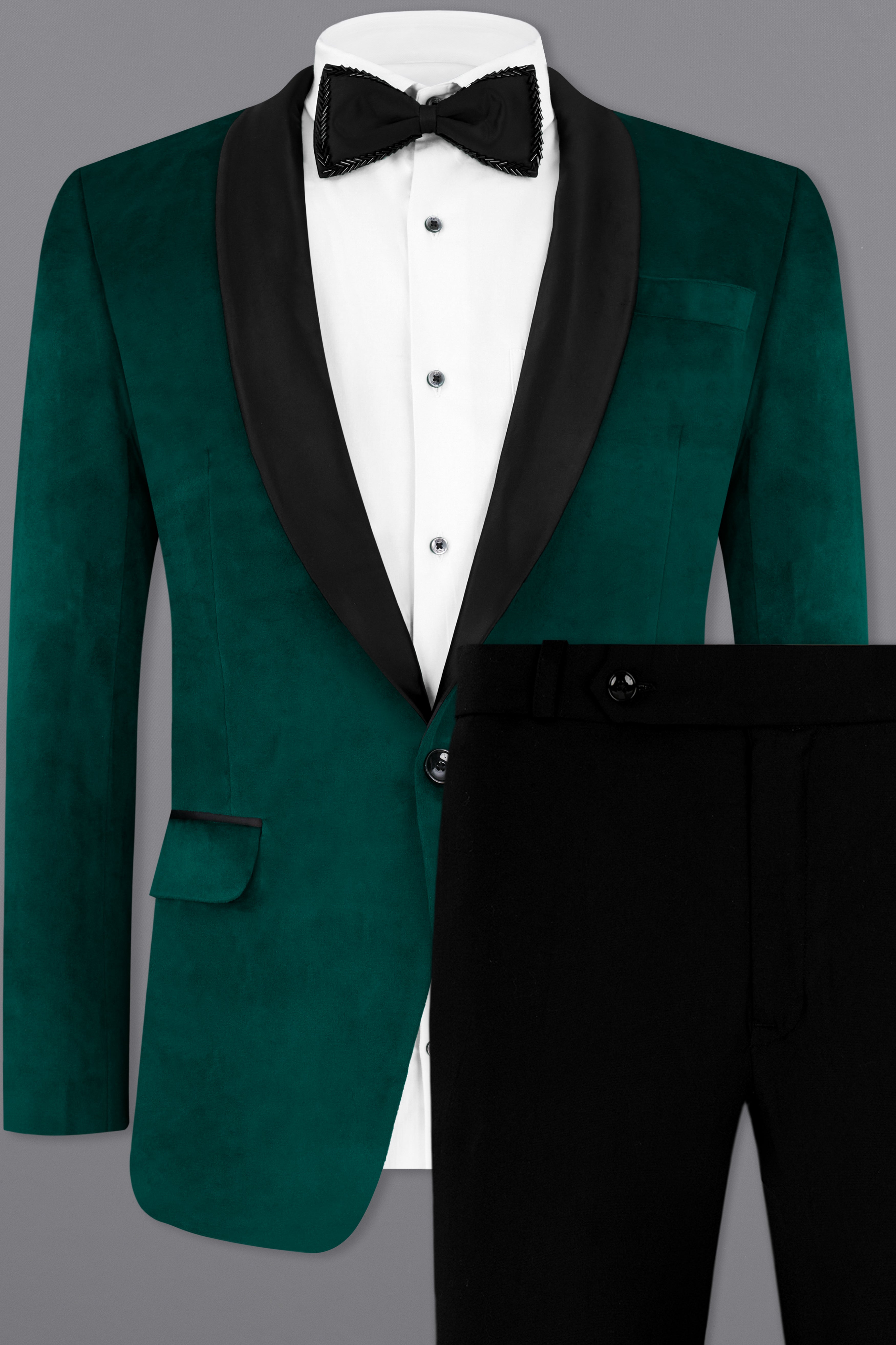 Daintree Green Velvet Tuxedo Designer Suit