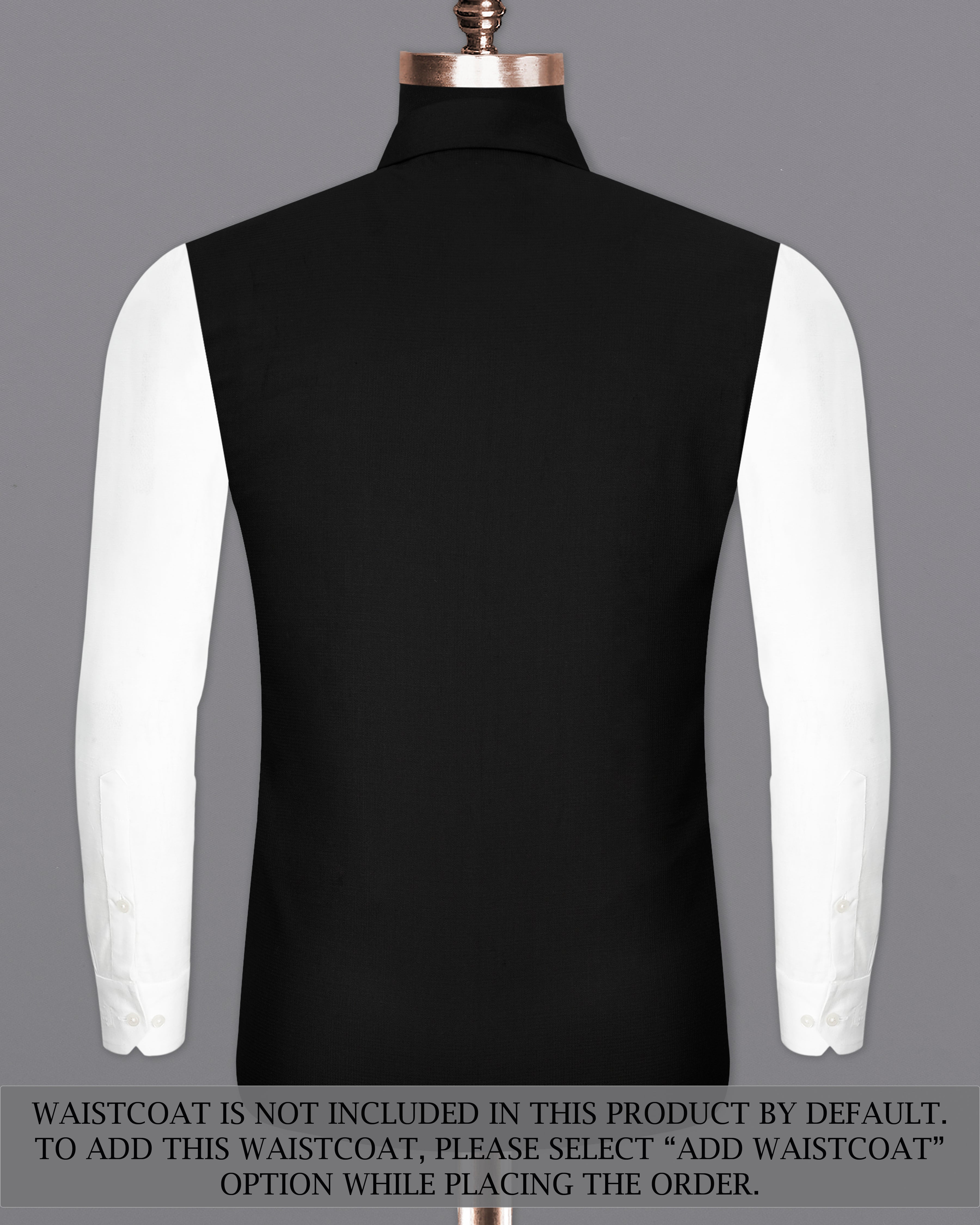 Jade Black Cross Placket Bandhgala Suit