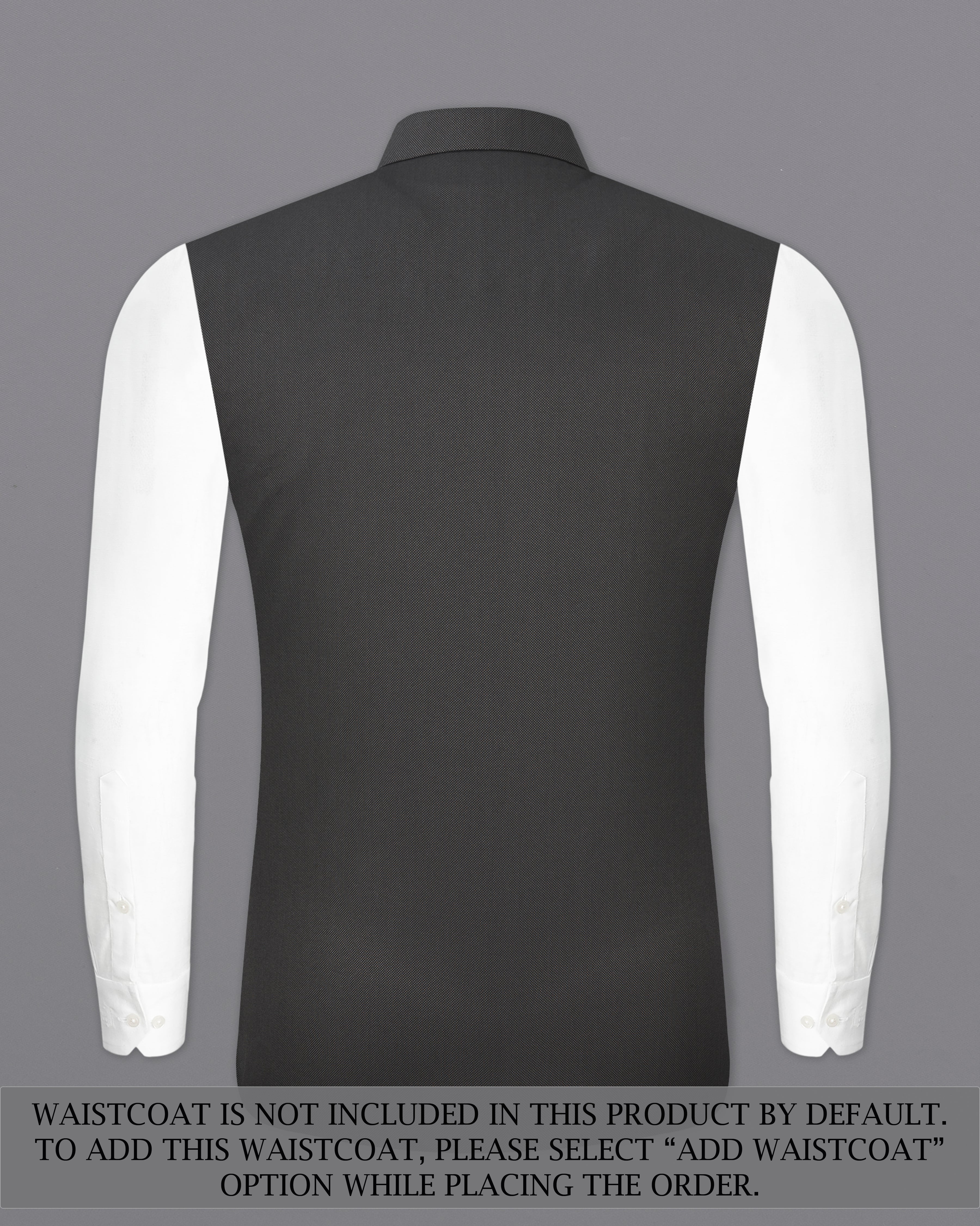 Fuscous Gray Cross Placket Bandhgala Suit