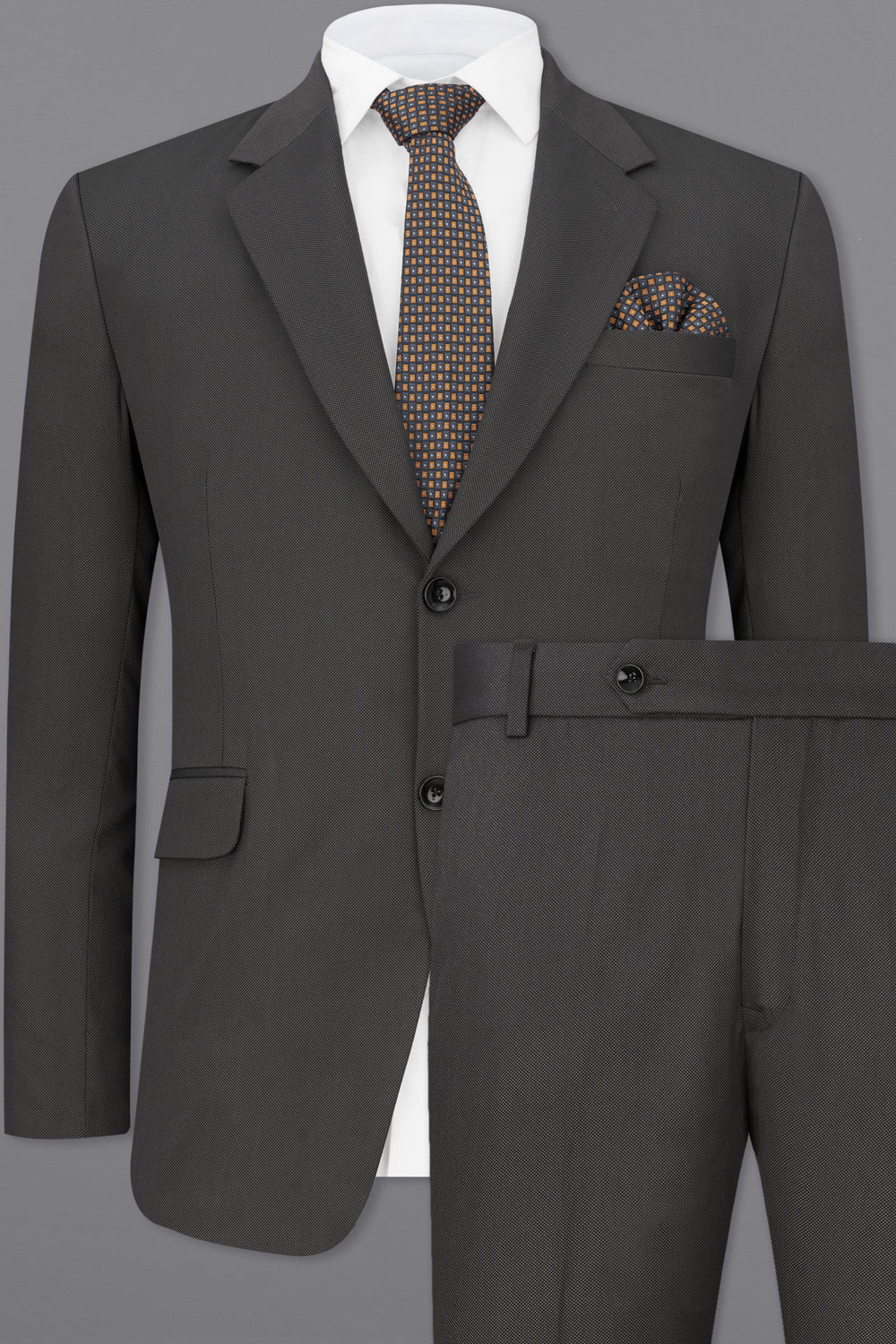 FUSCOUS GREY SINGLE BREASTED SUIT