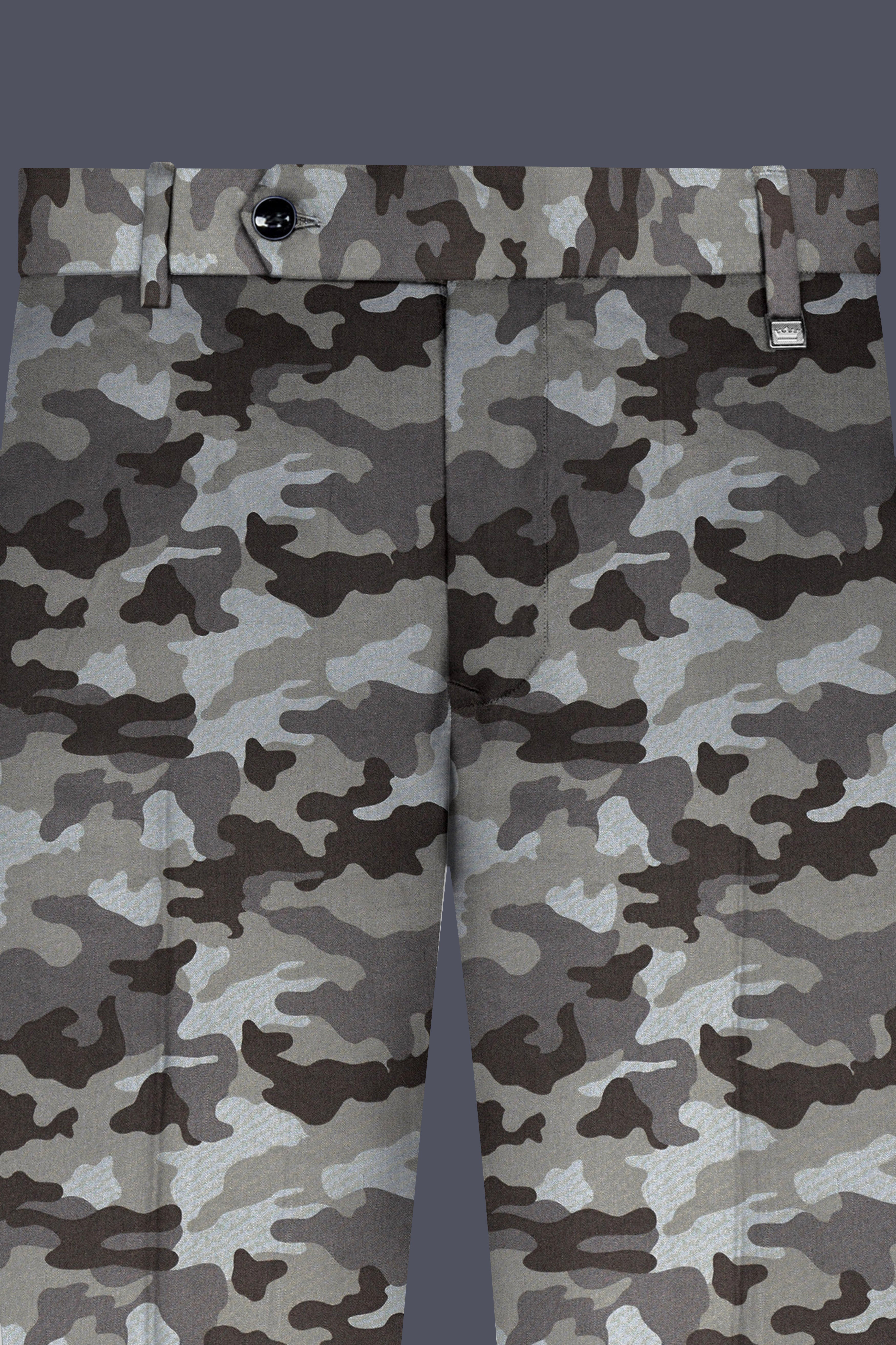 Gravel Gray with Iridium Brown Camouflage Premium Cotton Designer Sports Suit
