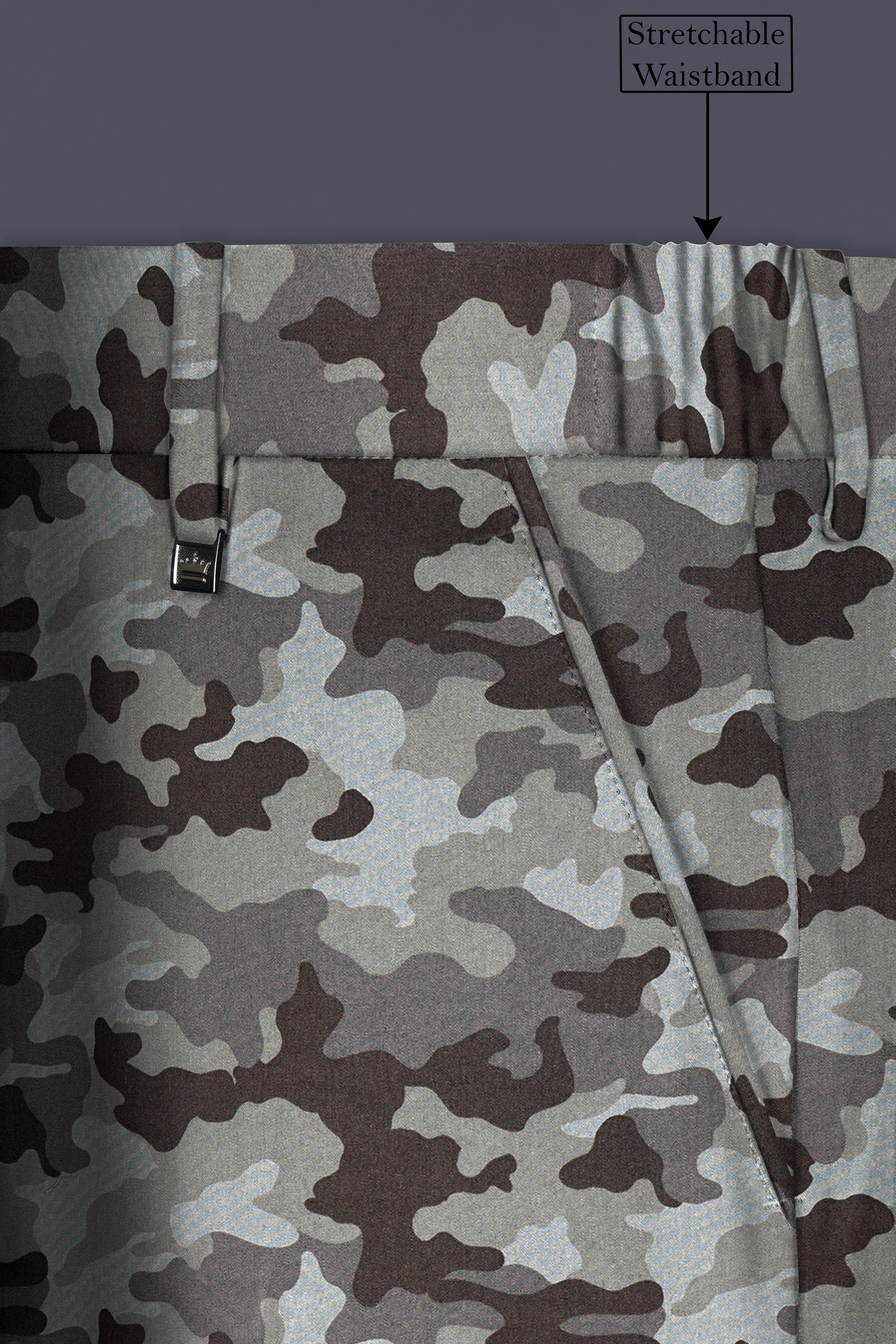 Gravel Gray with Iridium Brown Camouflage Premium Cotton Designer Sports Suit