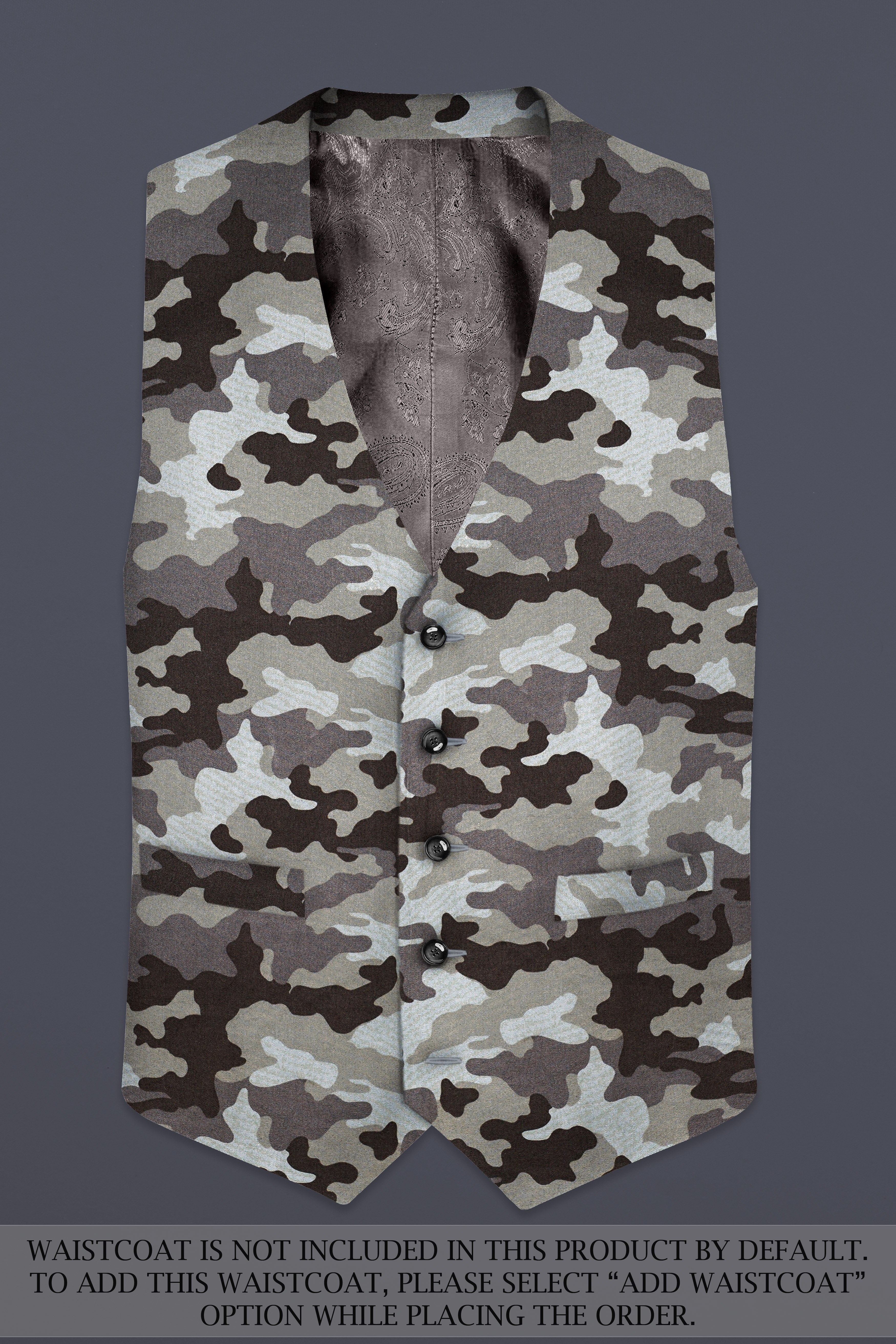Gravel Gray with Iridium Brown Camouflage Premium Cotton Designer Sports Suit