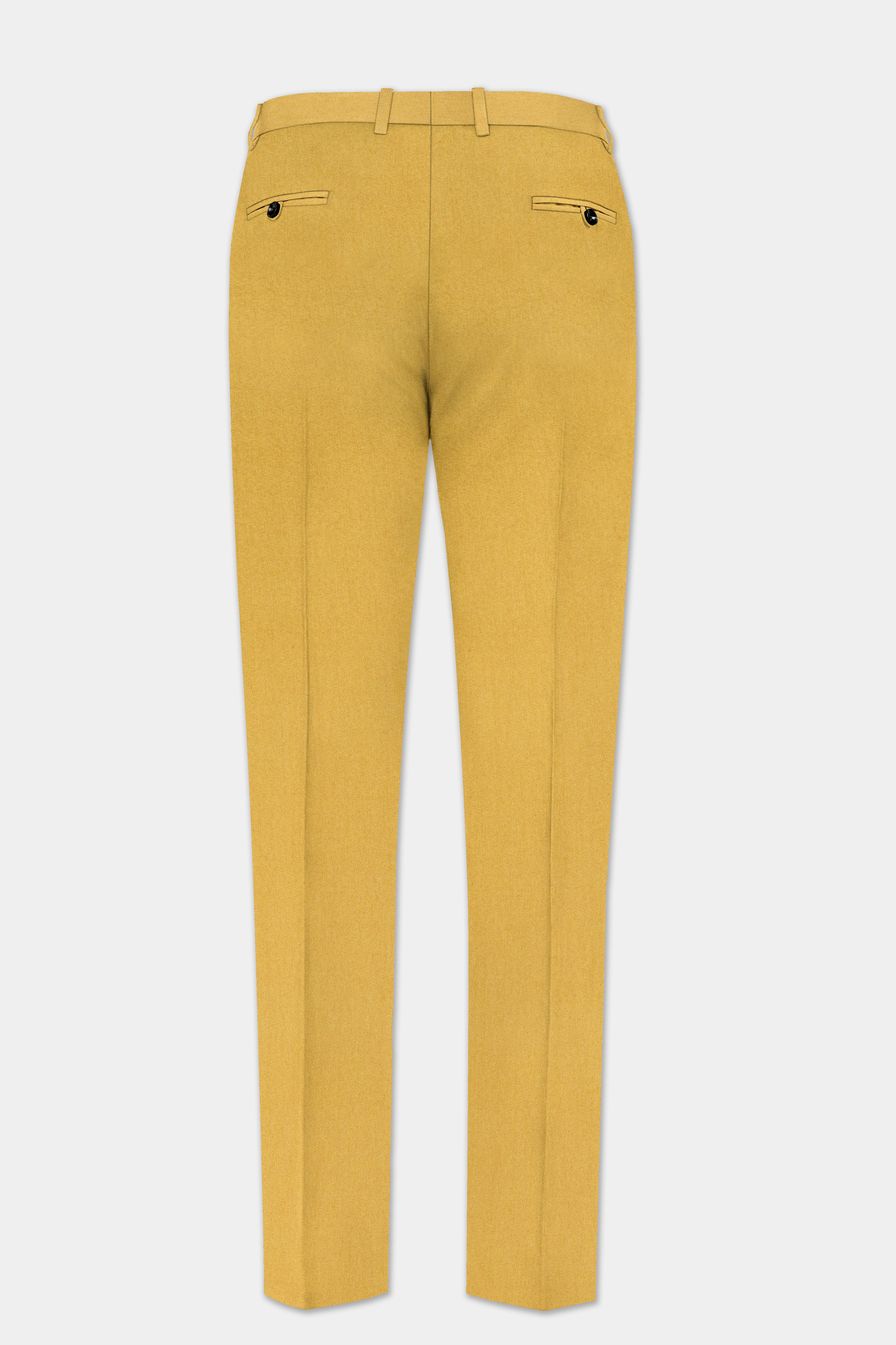 Sycamore Yellow Premium Cotton Cross Placket Bandhgala Suit