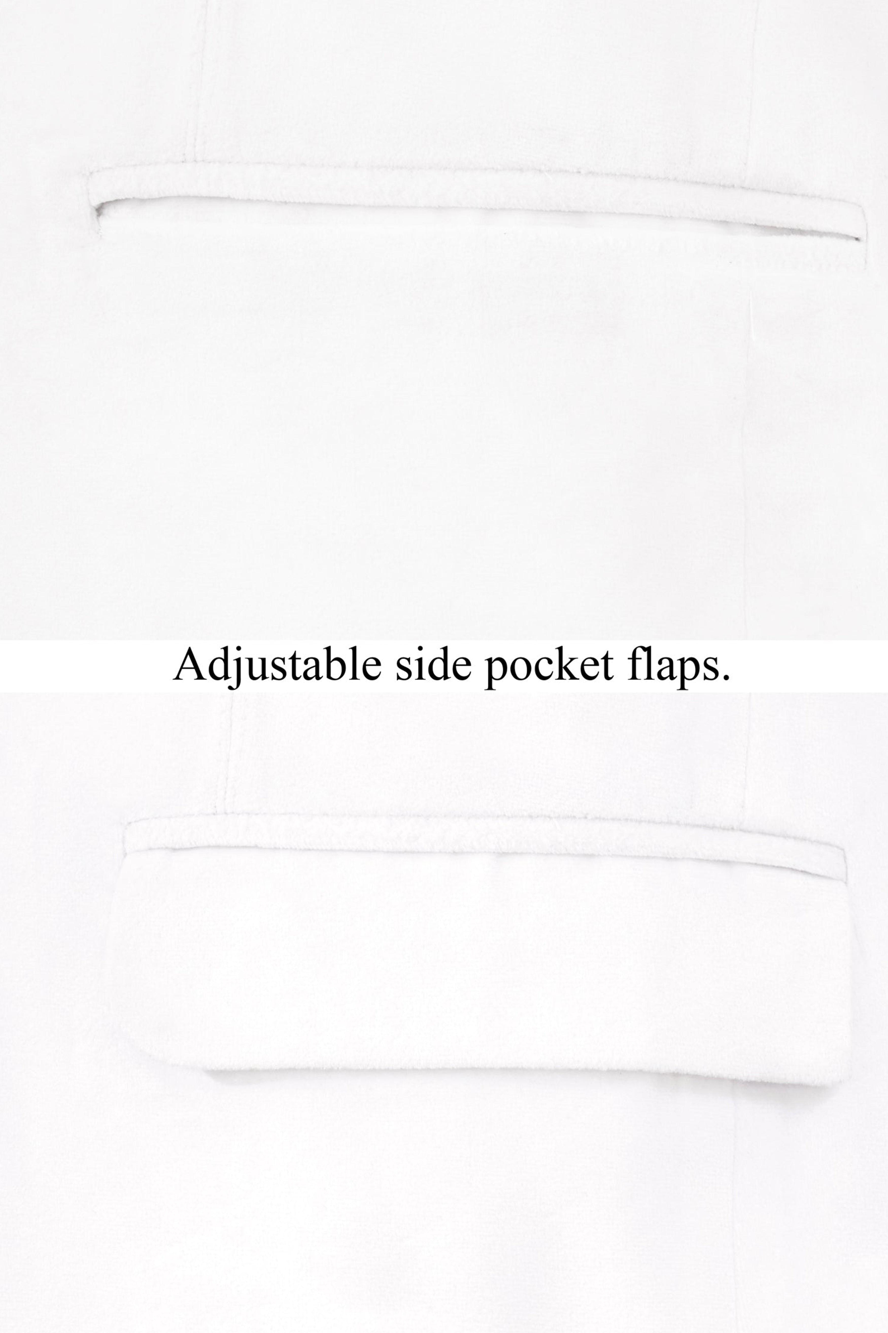 Bright White Single Breasted Premium Velvet Designer Suit