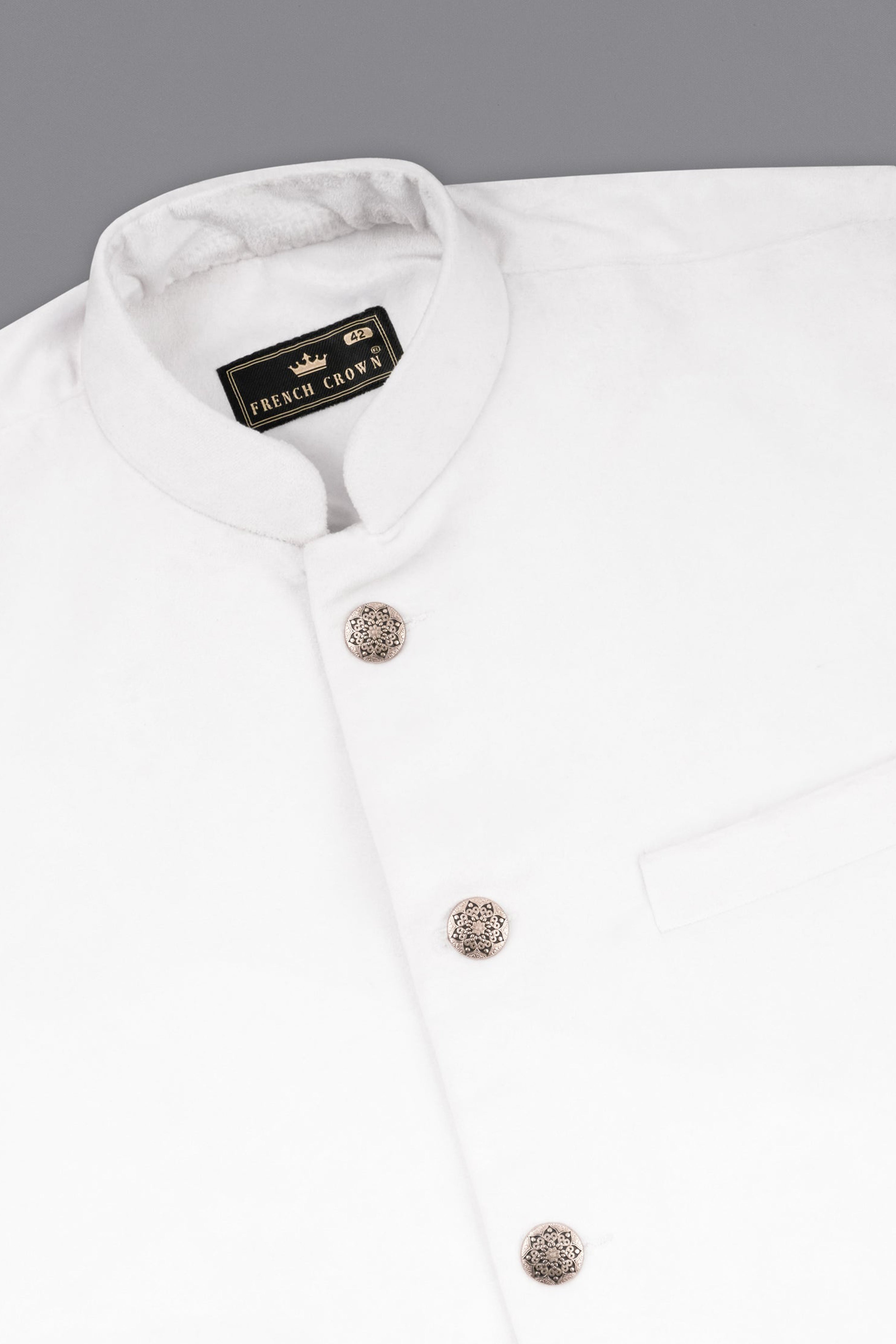 Bright White Single Breasted Premium Velvet Designer Suit