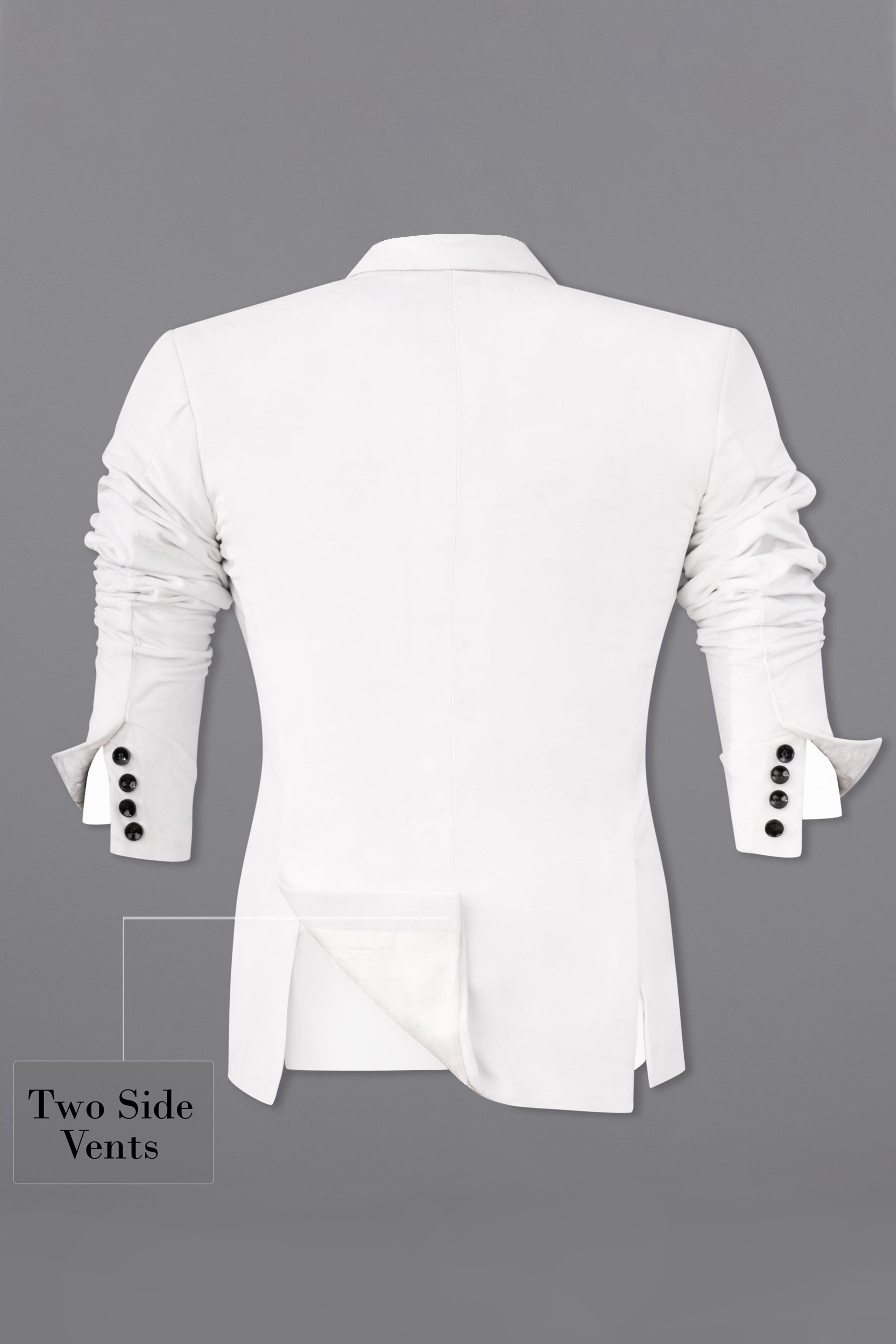 Bright White Single Breasted Premium Velvet Designer Suit