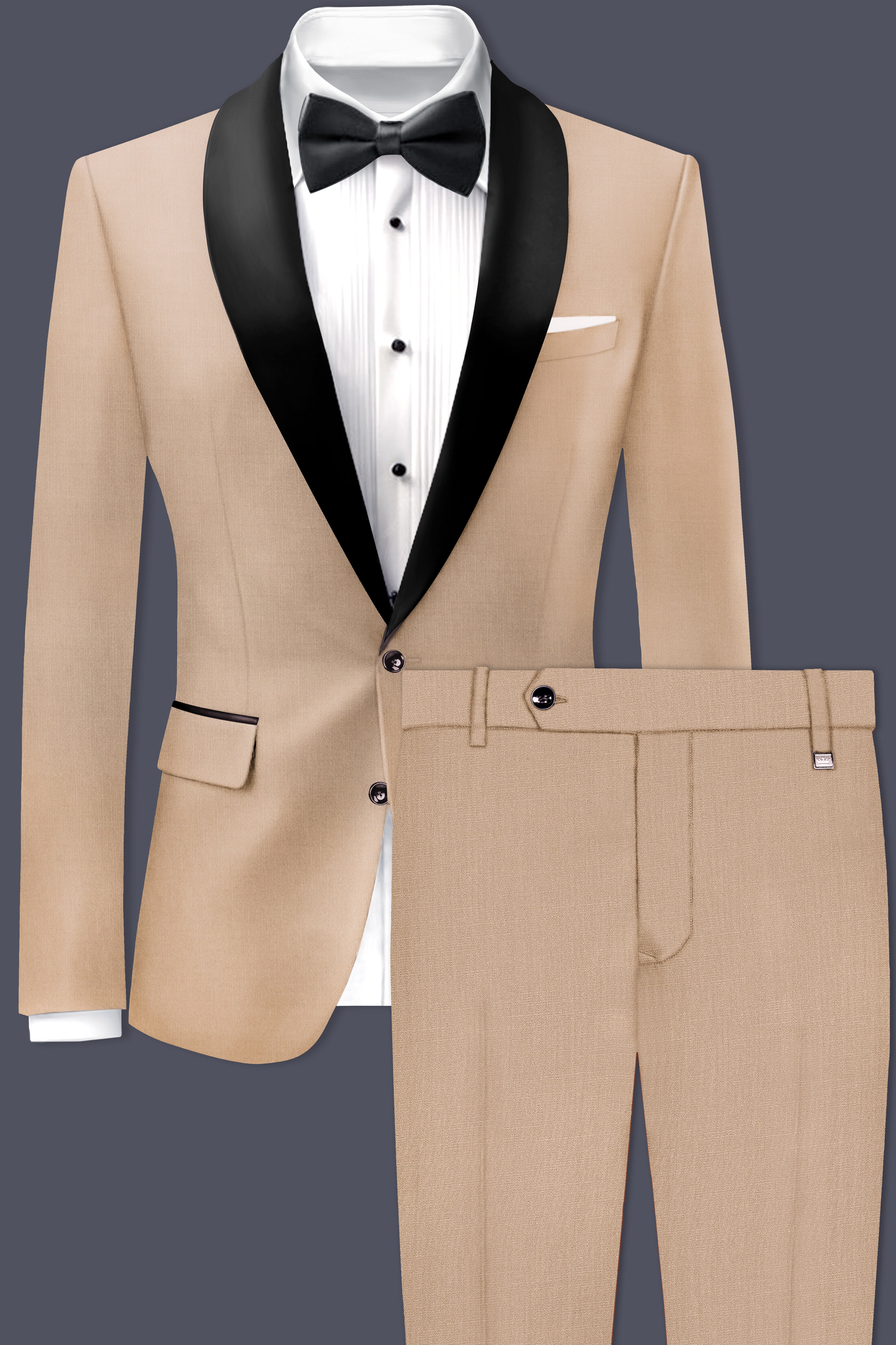 Hazelnut Cream Subtle Sheen Tuxedo Suit