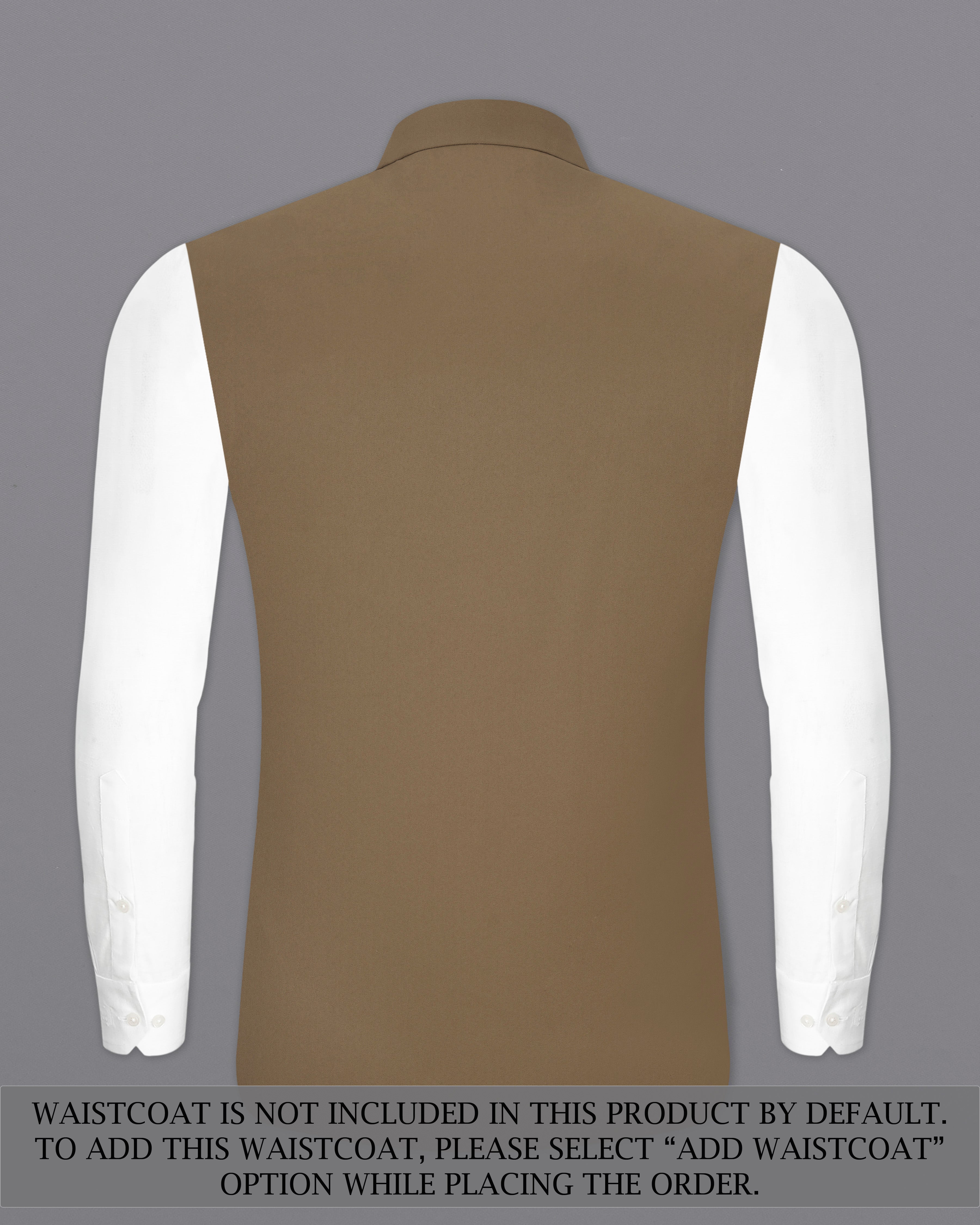 Khaki Brown Cross Placket Bandhgala Suit