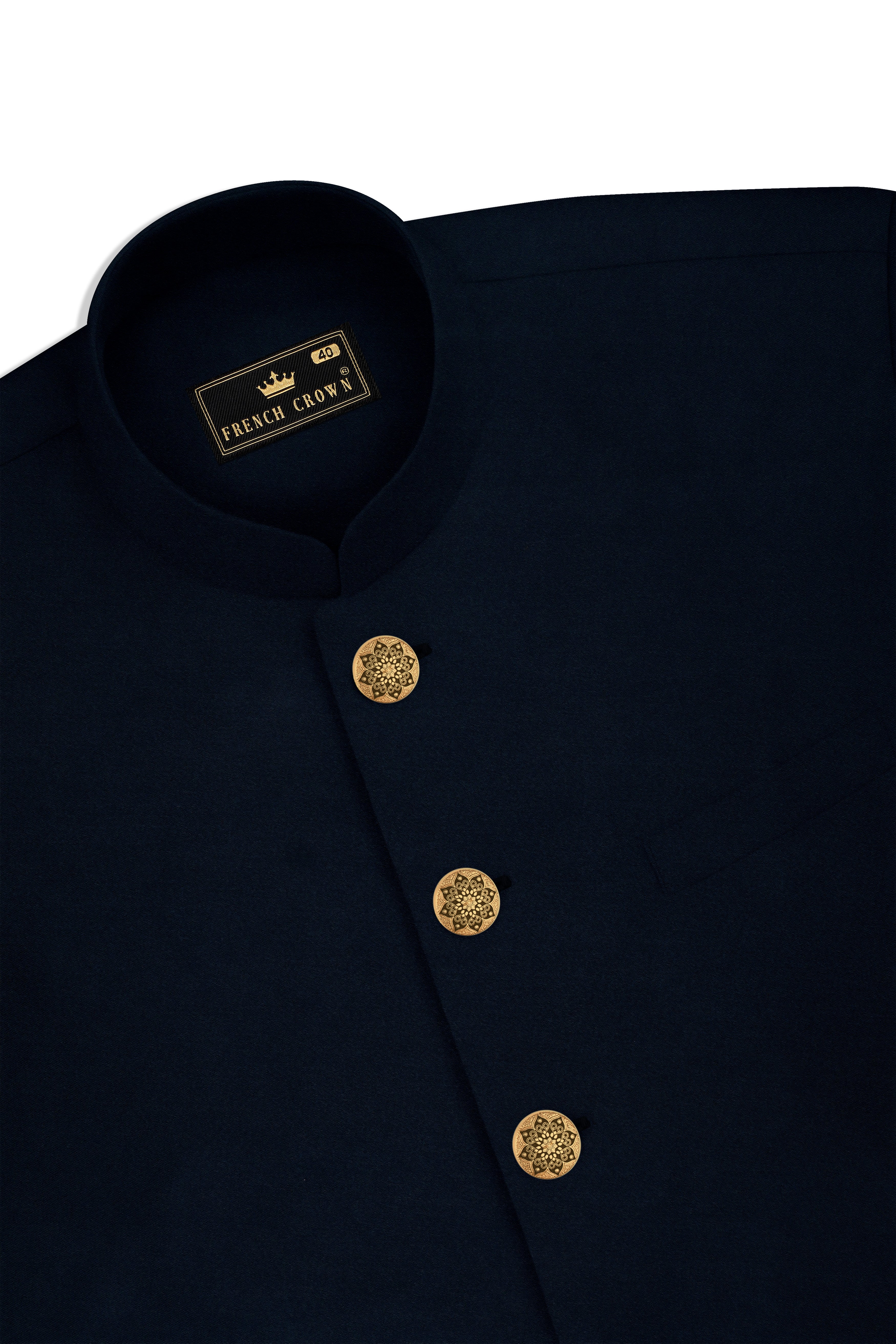Baltic Sea Blue Premium Cotton Bandhgala Suit