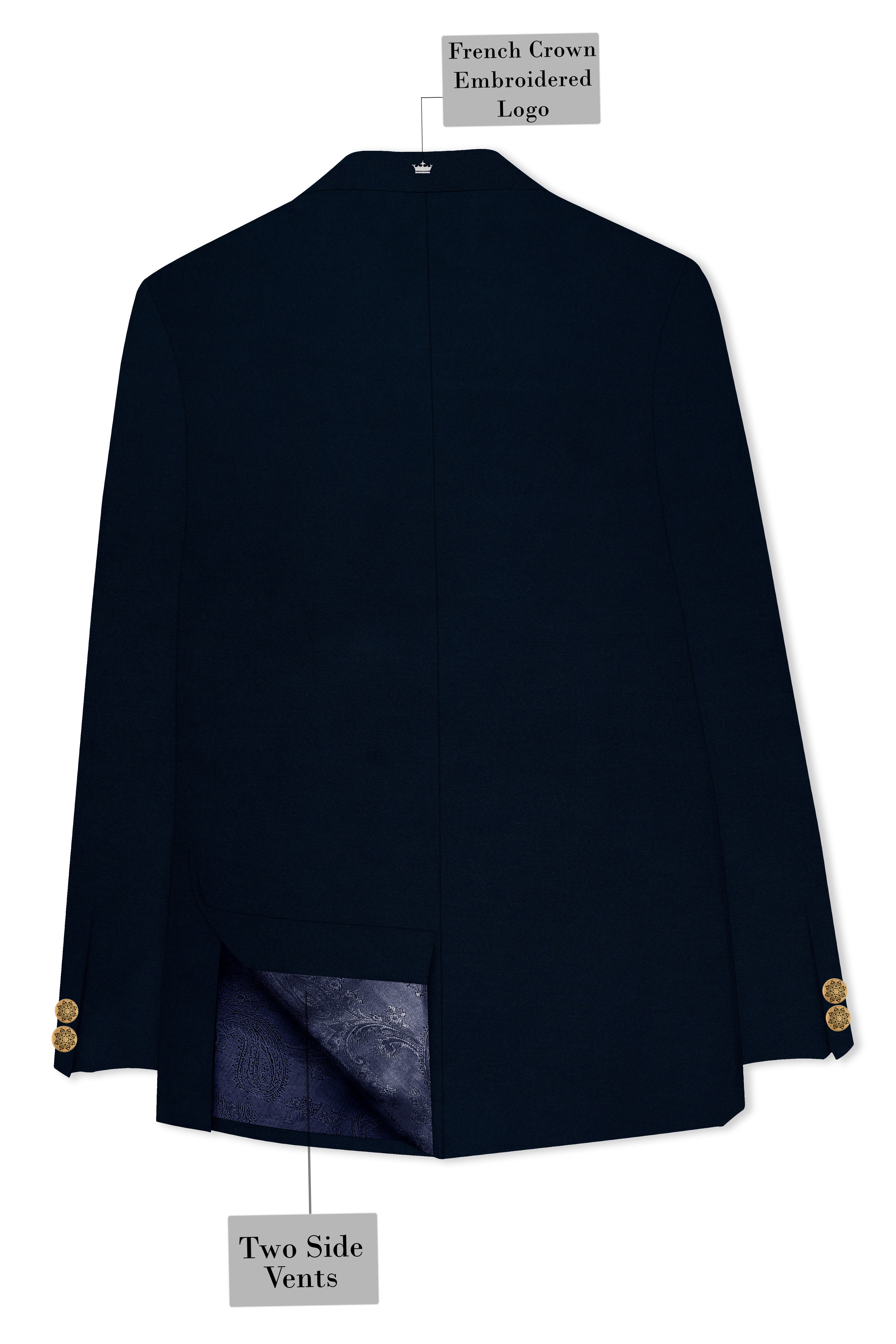 Baltic Sea Blue Premium Cotton Bandhgala Suit