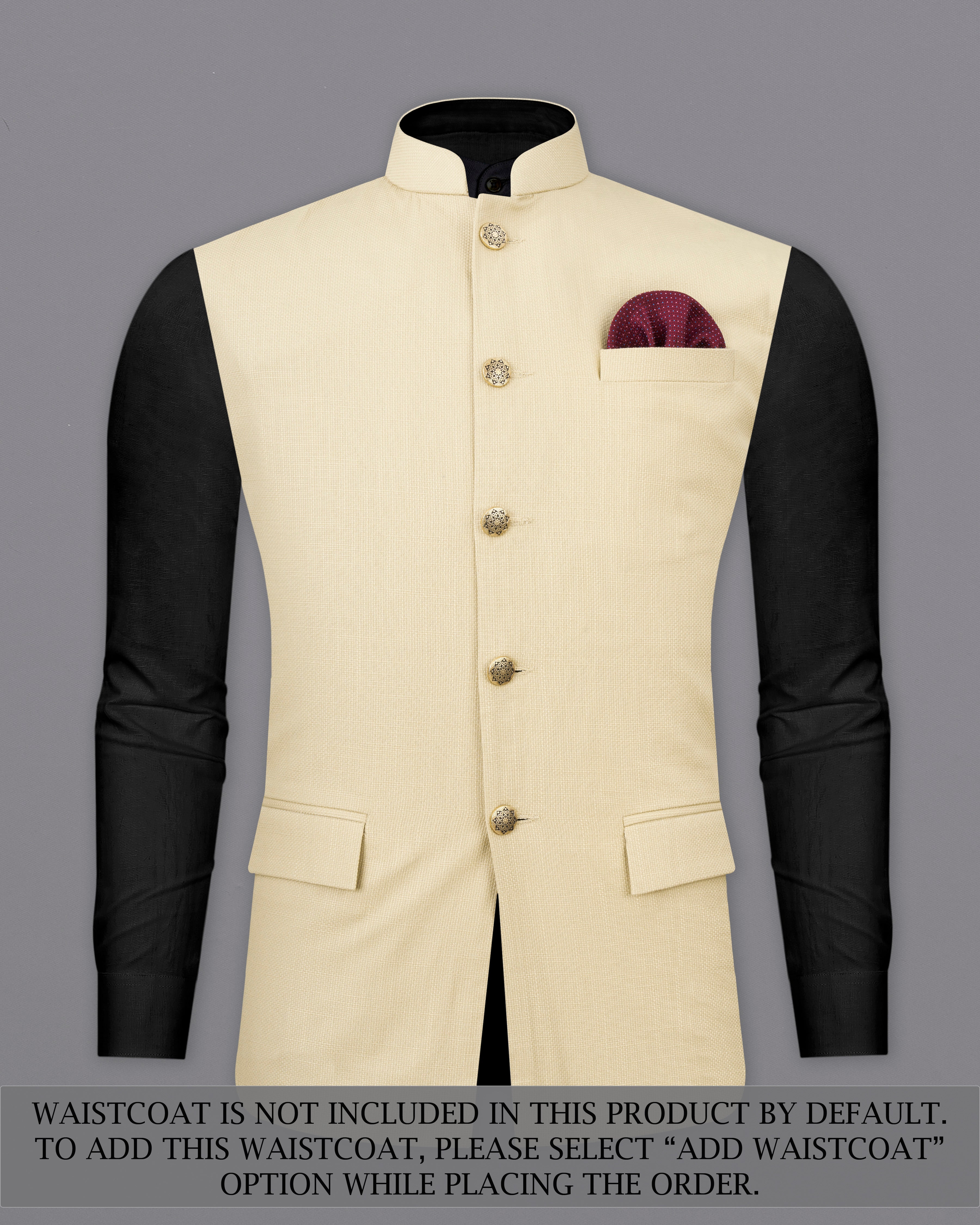 Hampton Beige Premium Cotton Bandhgala Suit