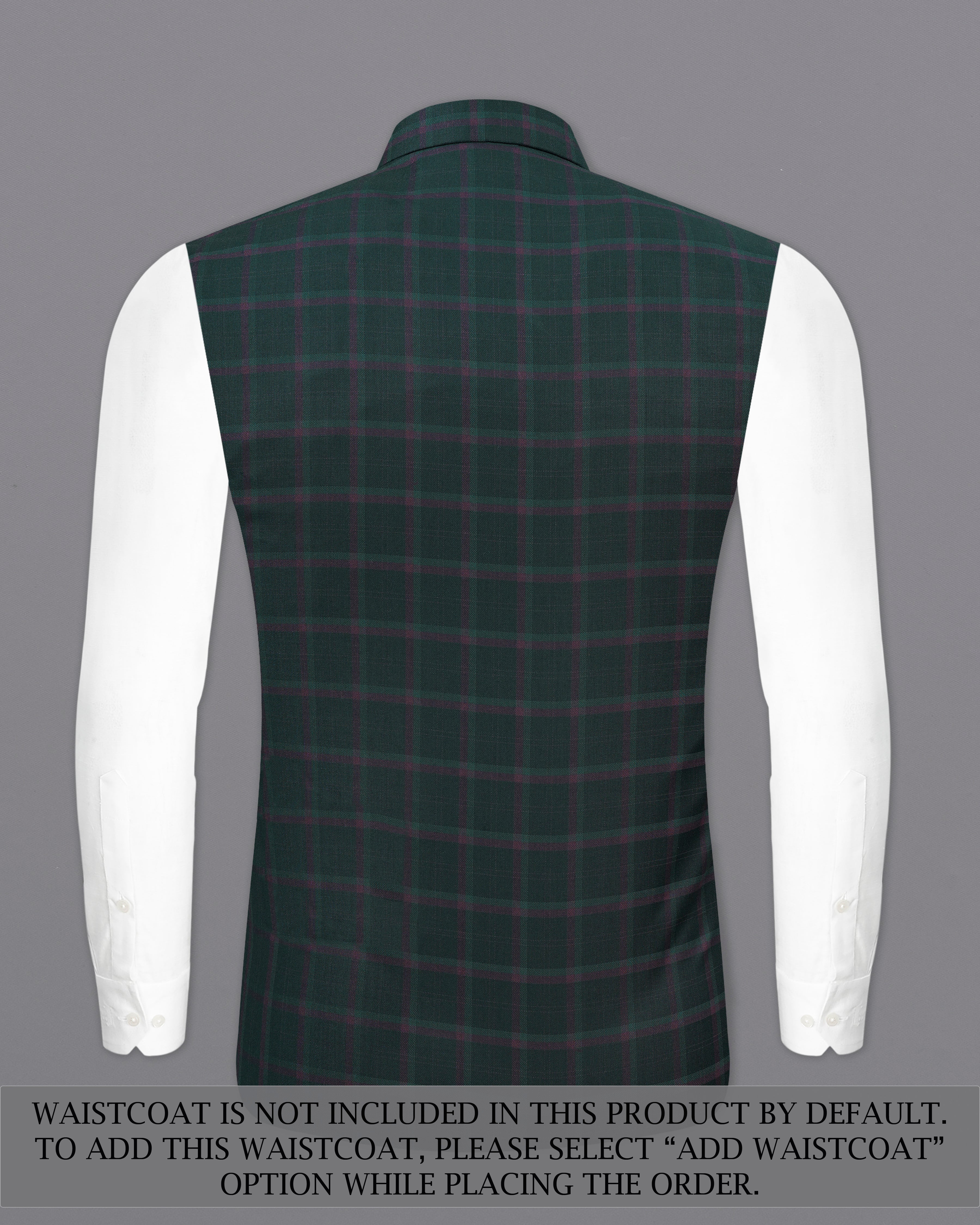 Timber Green Plaid Cross Placket Bandhgala Suit