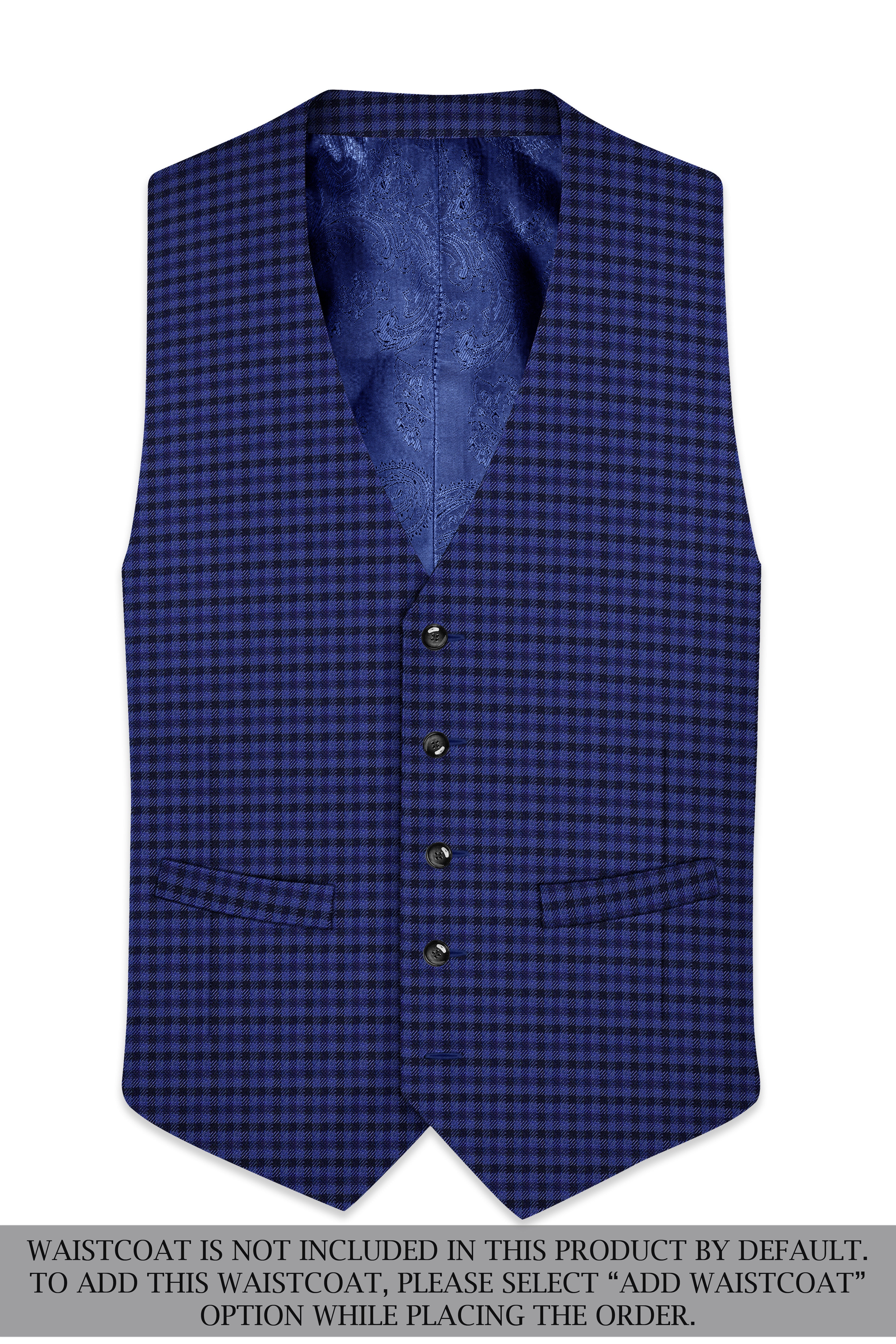 Victoria Blue Gingham Checkered Single Breasted Suit
