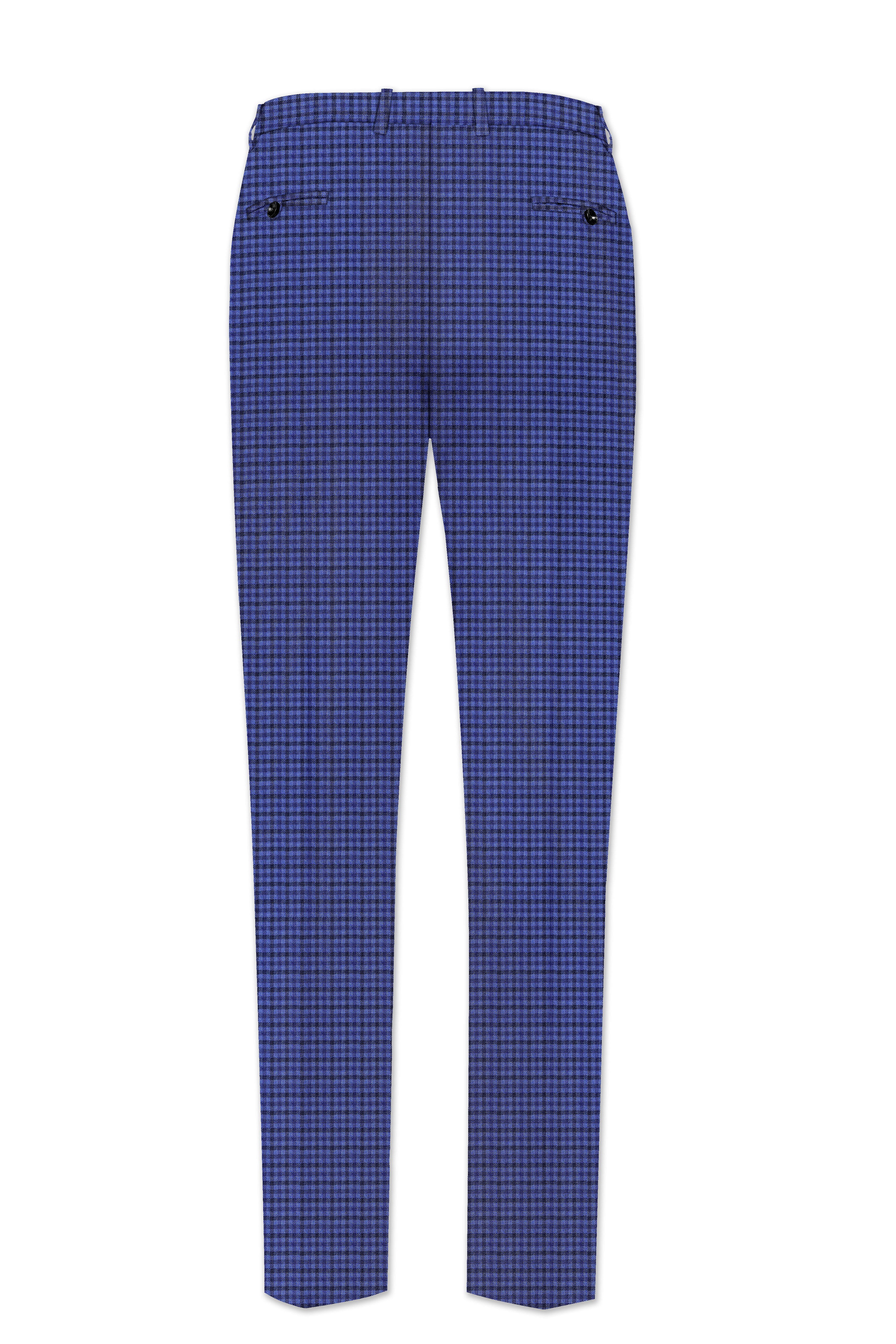 Victoria Blue Gingham Checkered Double Breasted Suit