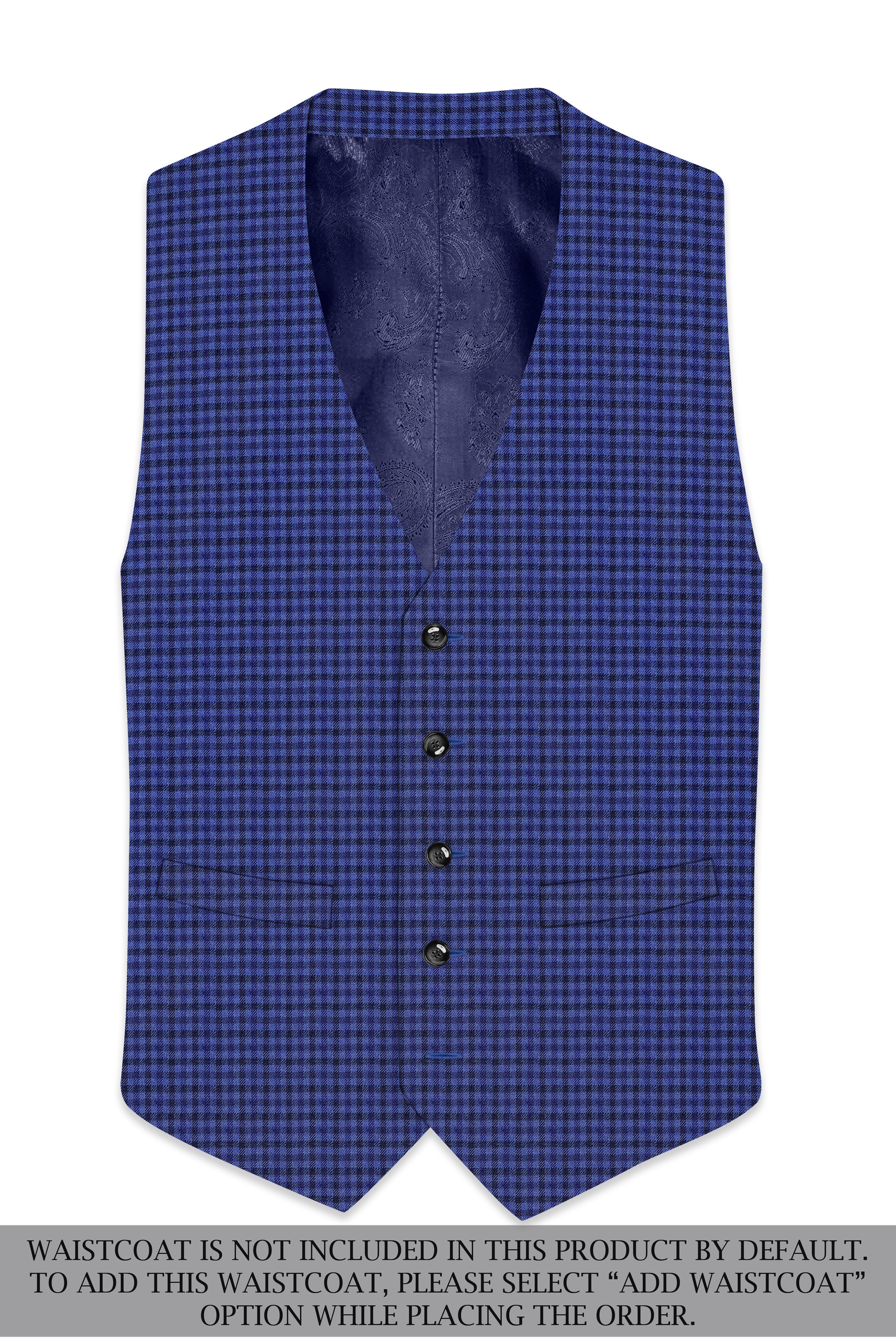 Victoria Blue Gingham Checkered Double Breasted Suit