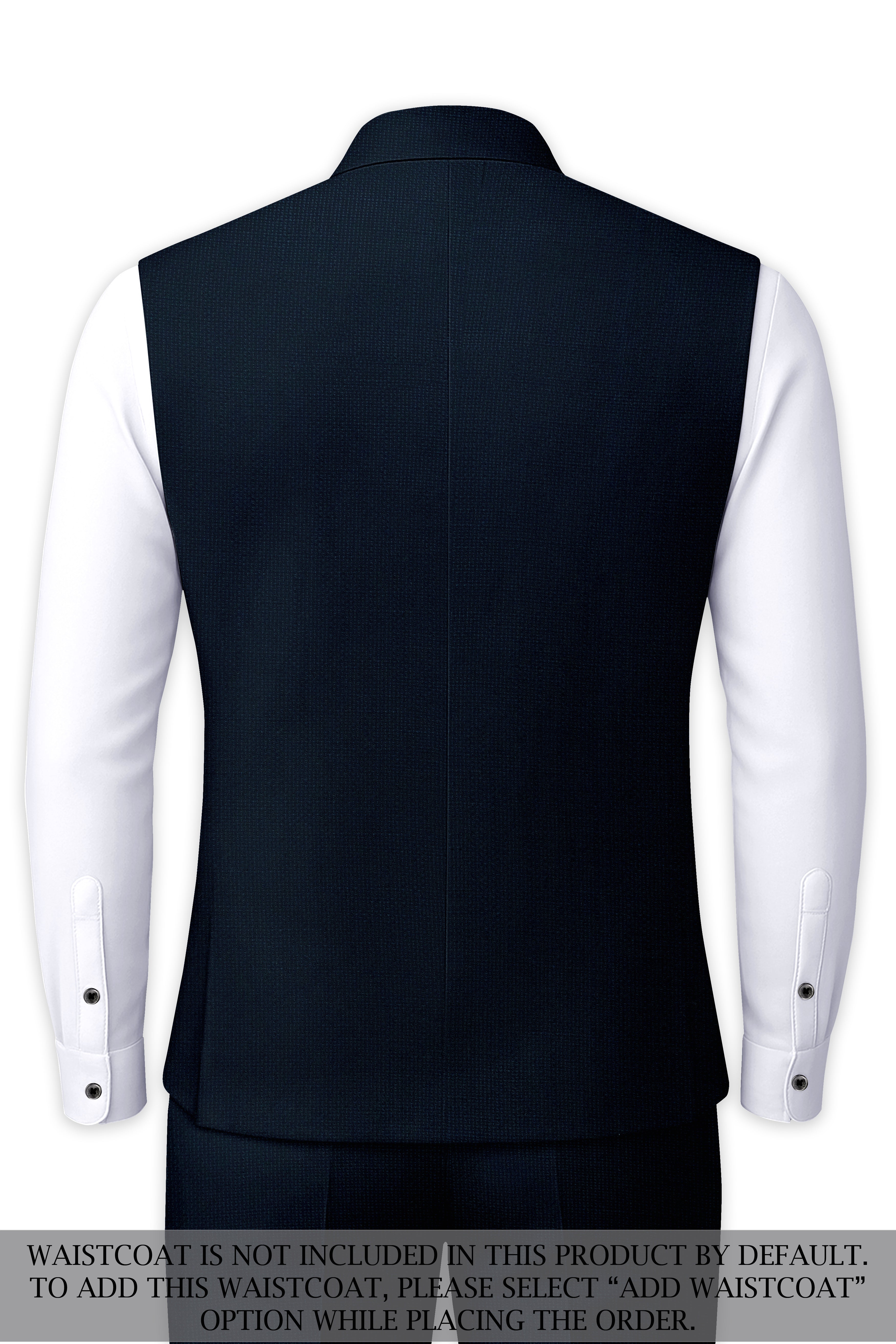 Firefly Navy Blue Premium Cotton Cross Placket Bandhgala Suit