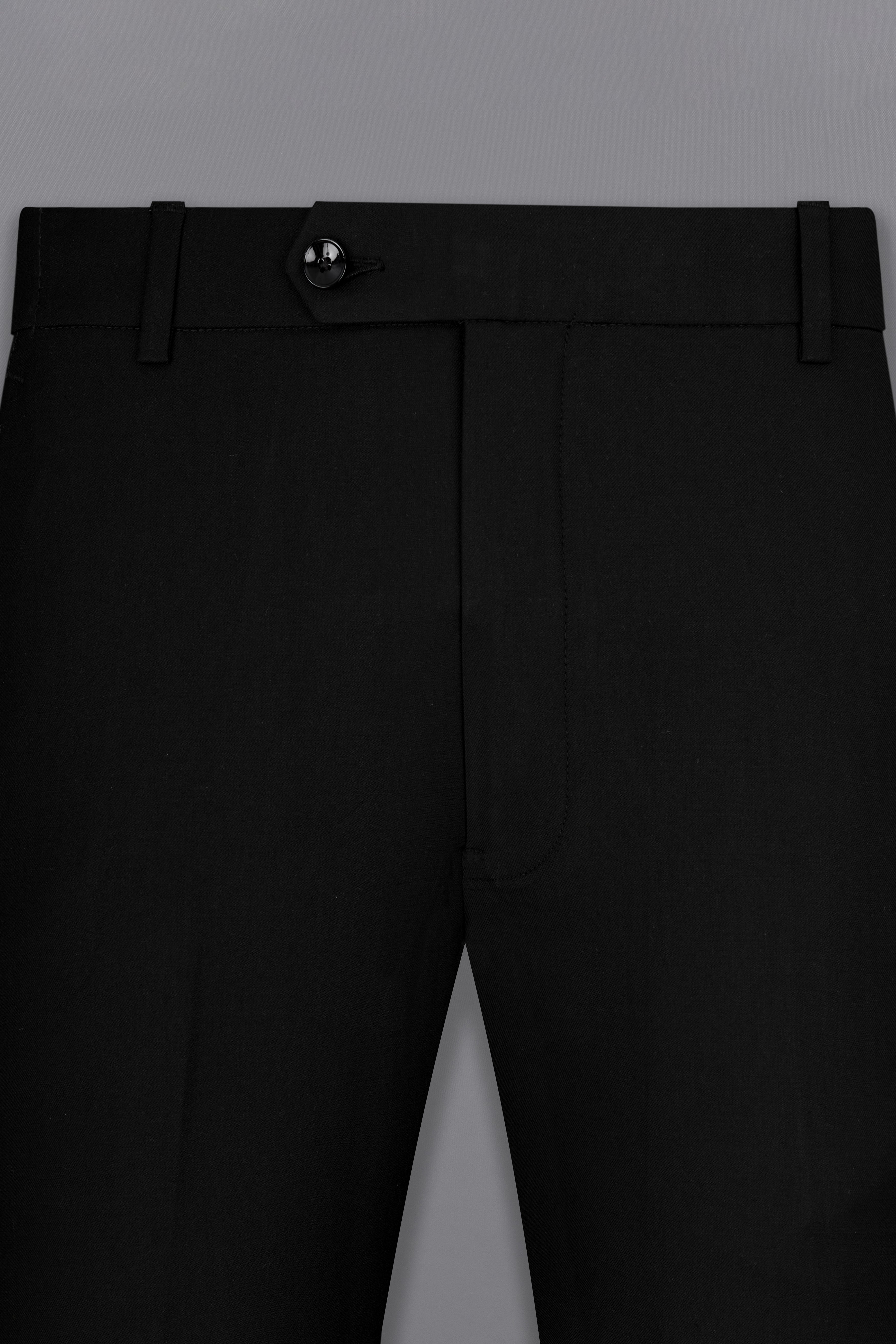 Jade Black Patch Work Designer Suit with Belt Closure
