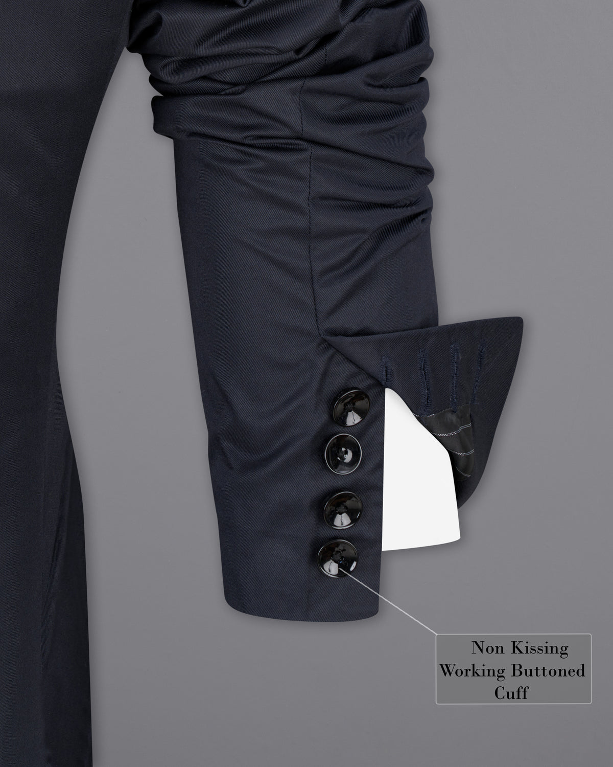 Thunder Blue with Brown Patch Work Premium Cotton Designer Suit