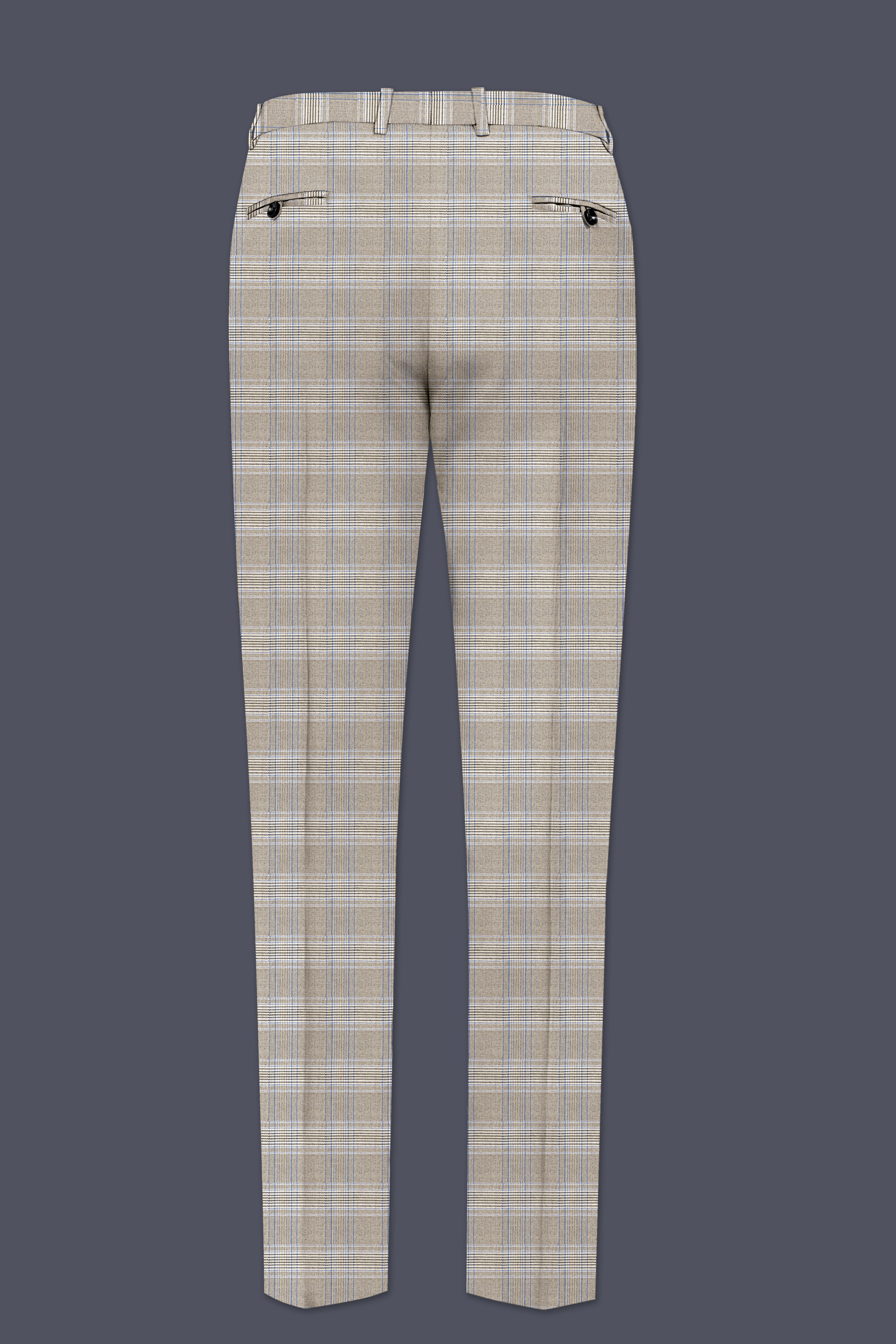 Sandrift Brown with Persian Blue Plaid Double Breasted Suit