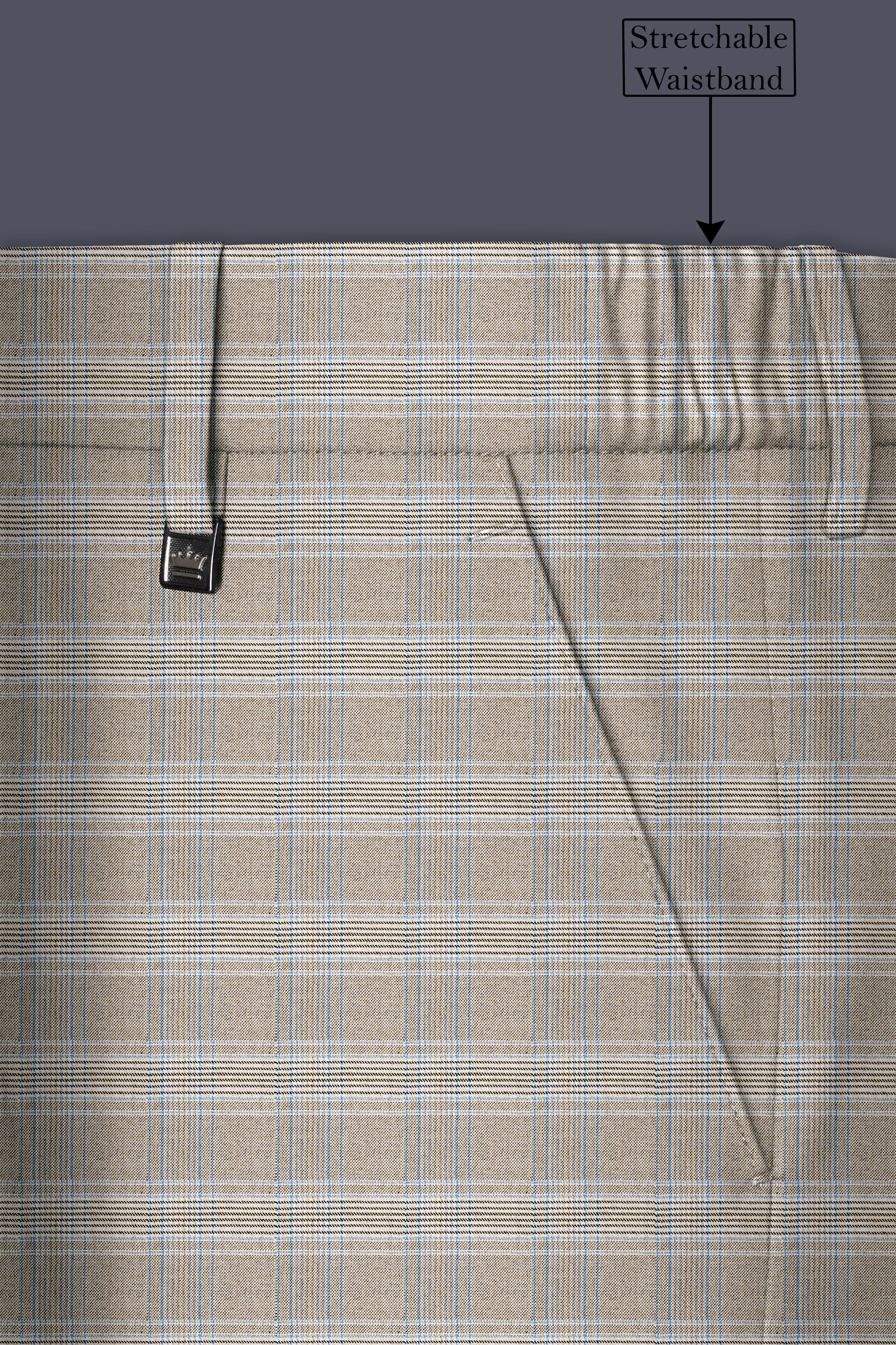 Sandrift Brown with Persian Blue Plaid Double Breasted Suit