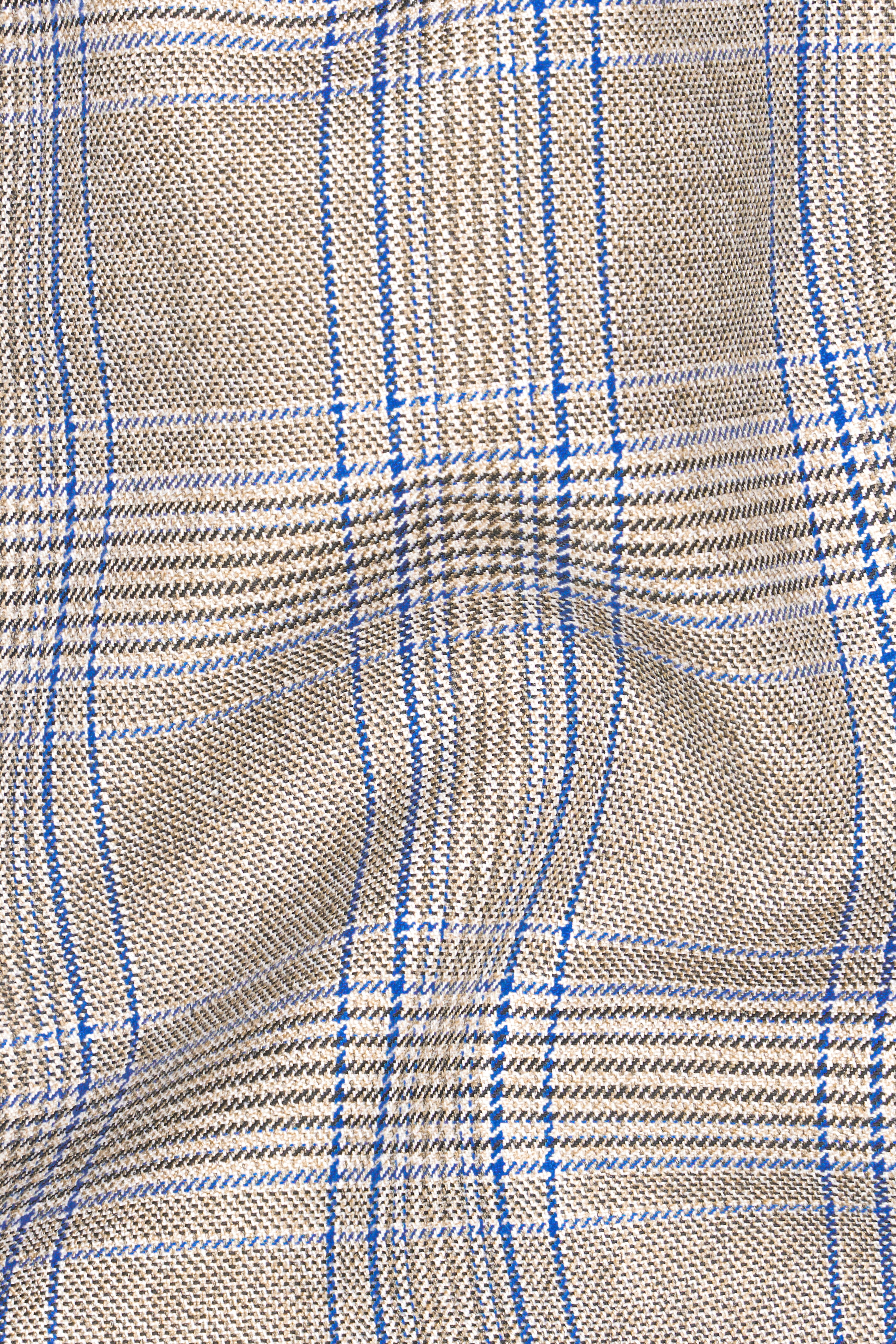 Sandrift Brown with Persian Blue Plaid Double Breasted Suit