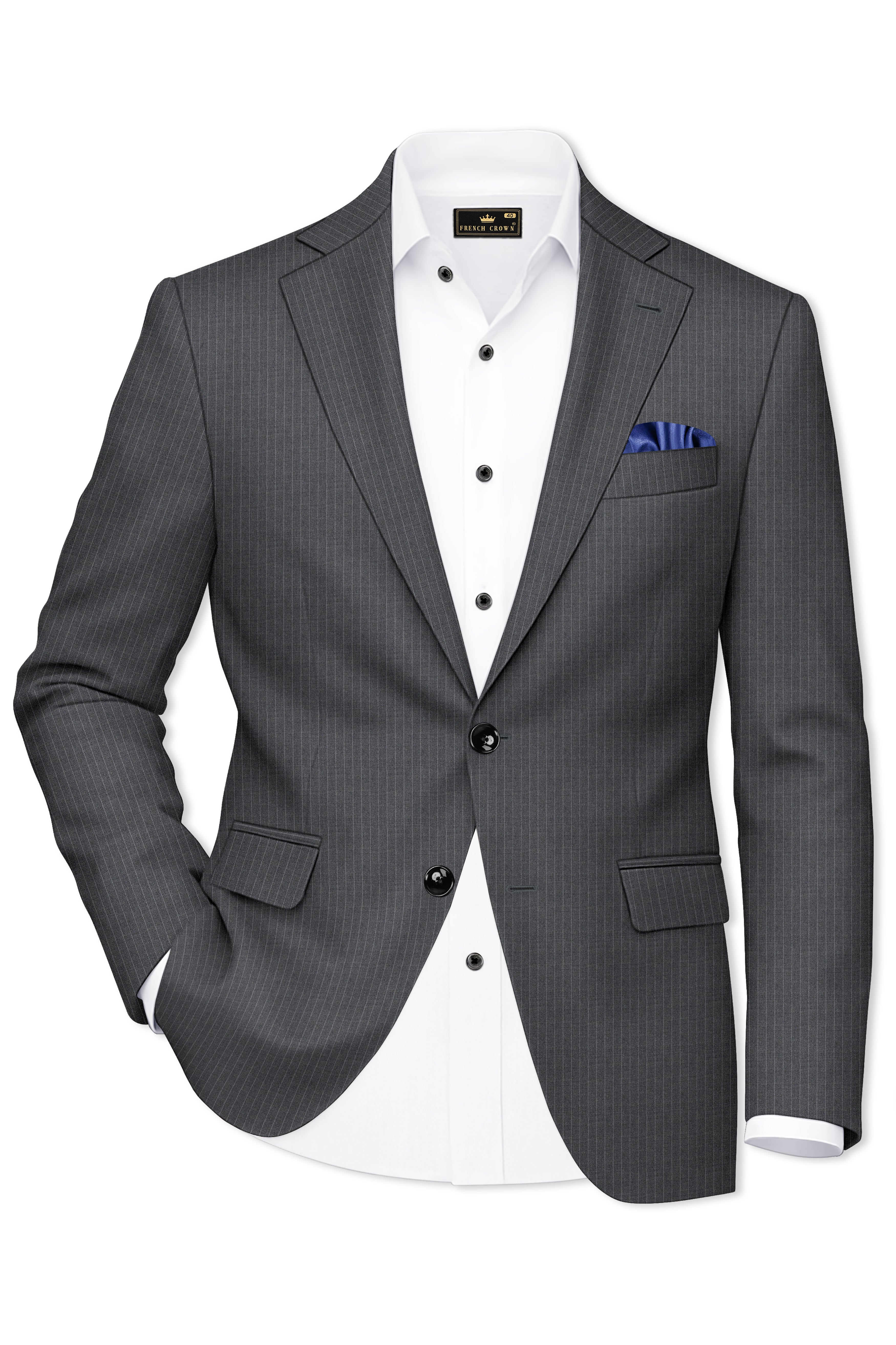 Ironside Gray Striped Single Breasted Suit
