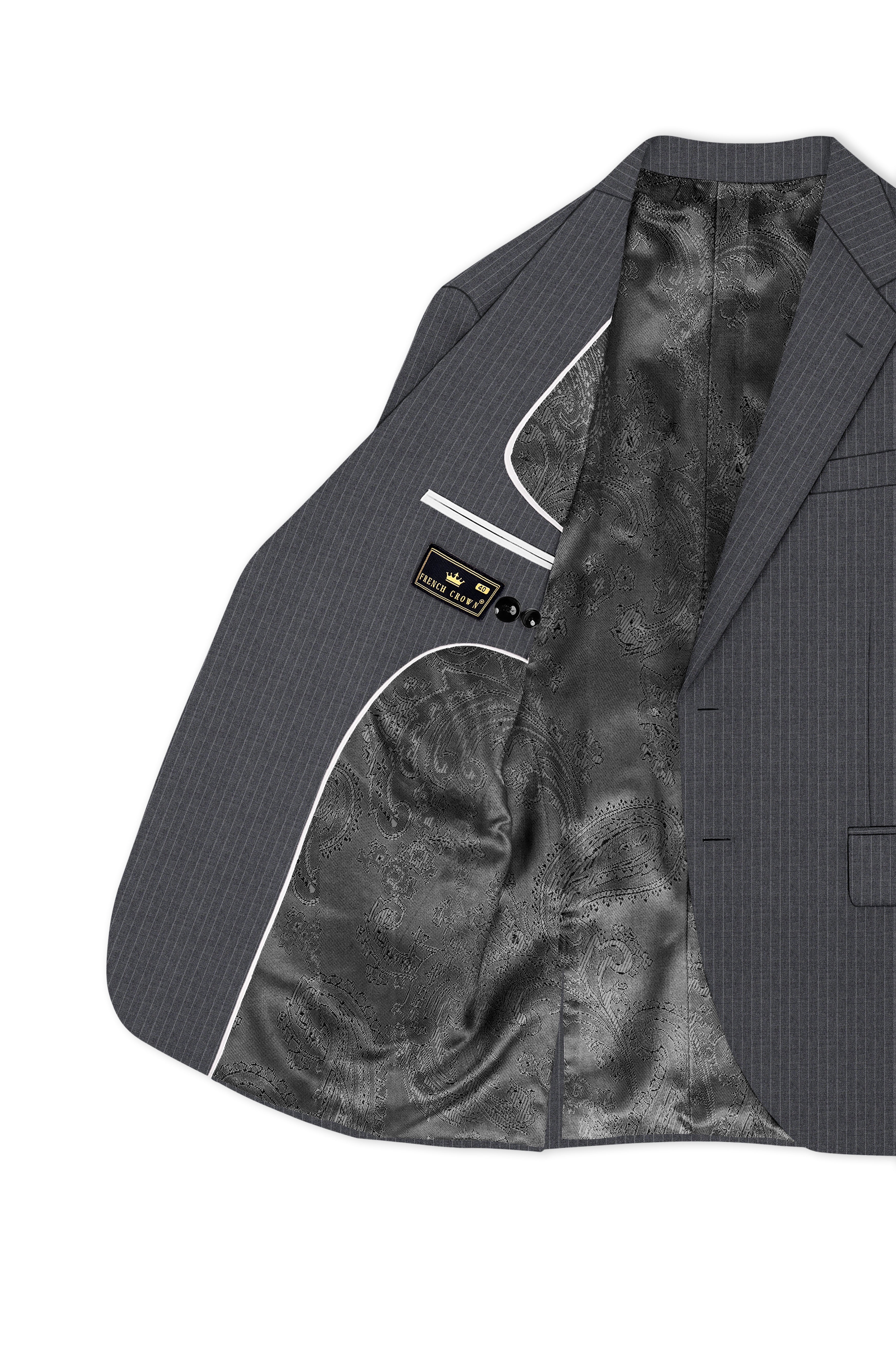Ironside Gray Striped Single Breasted Suit
