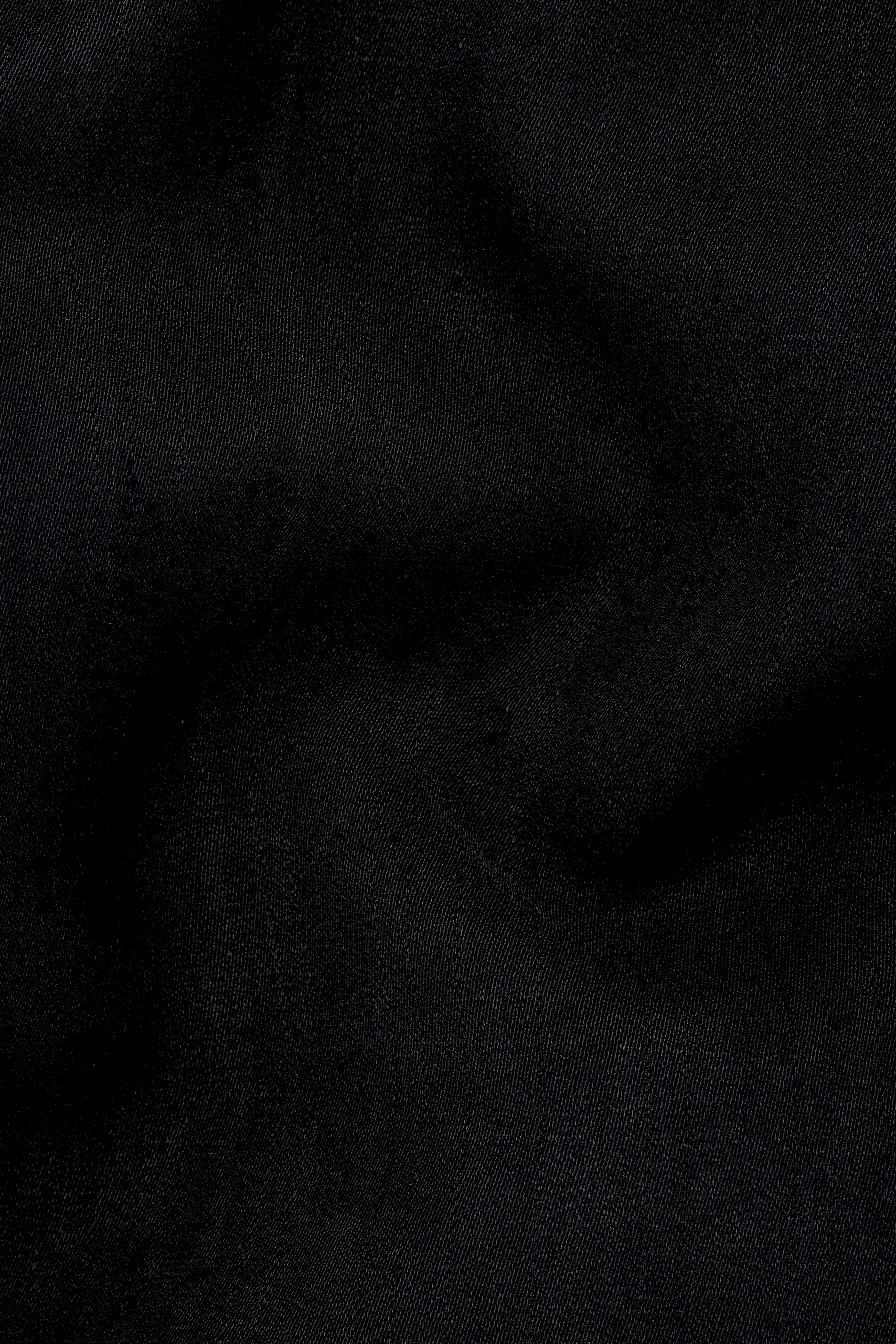 Noirex-Korean Black ( The Best Black We Have ) with Gray 4-Way Stretch Wrinkle-Free Single Breasted Designer Suit