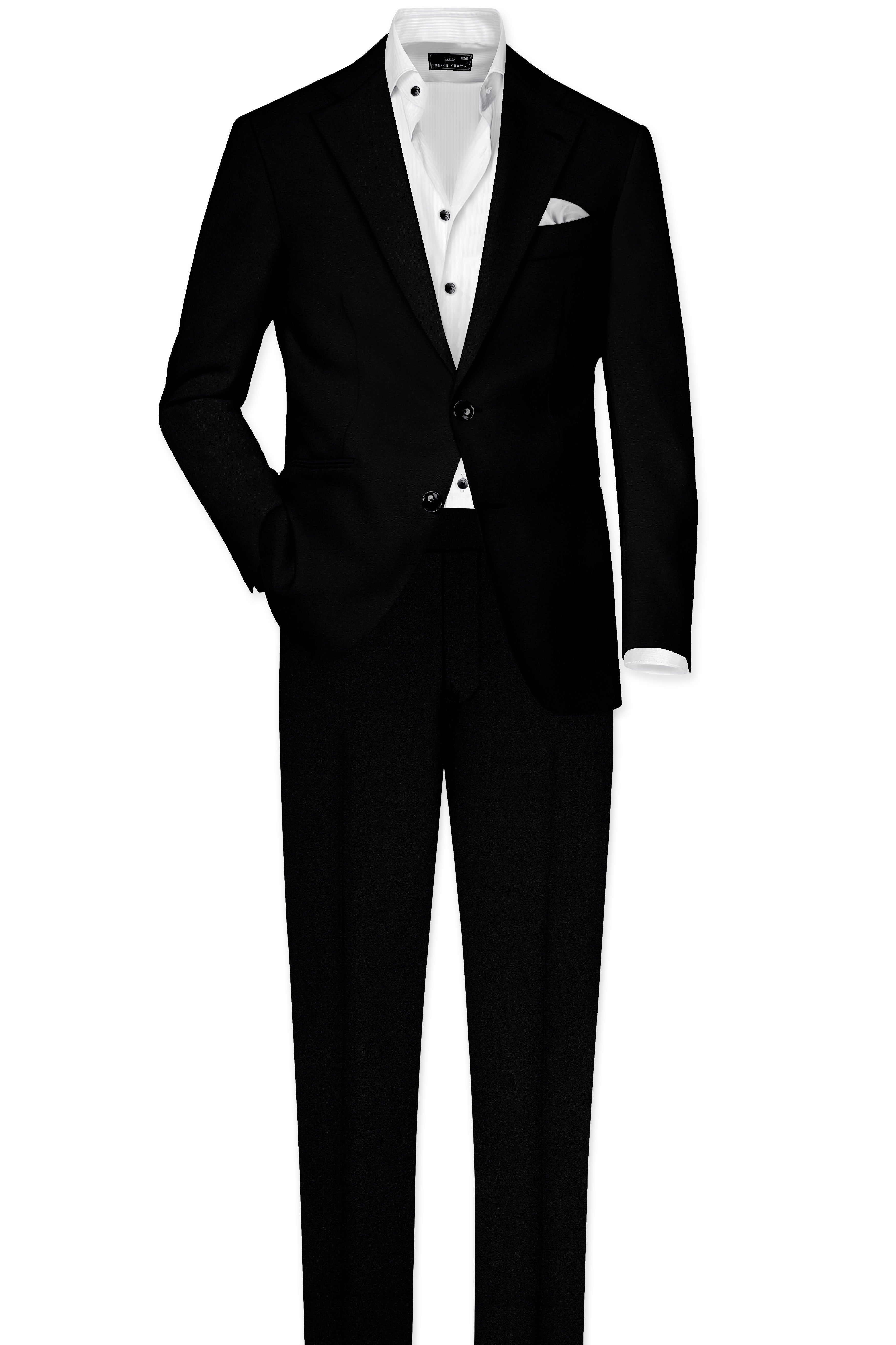 Noirex-Korean Black ( The Best Black We Have ) 4-Way Stretch Wrinkle-Free Single Breasted Blazer