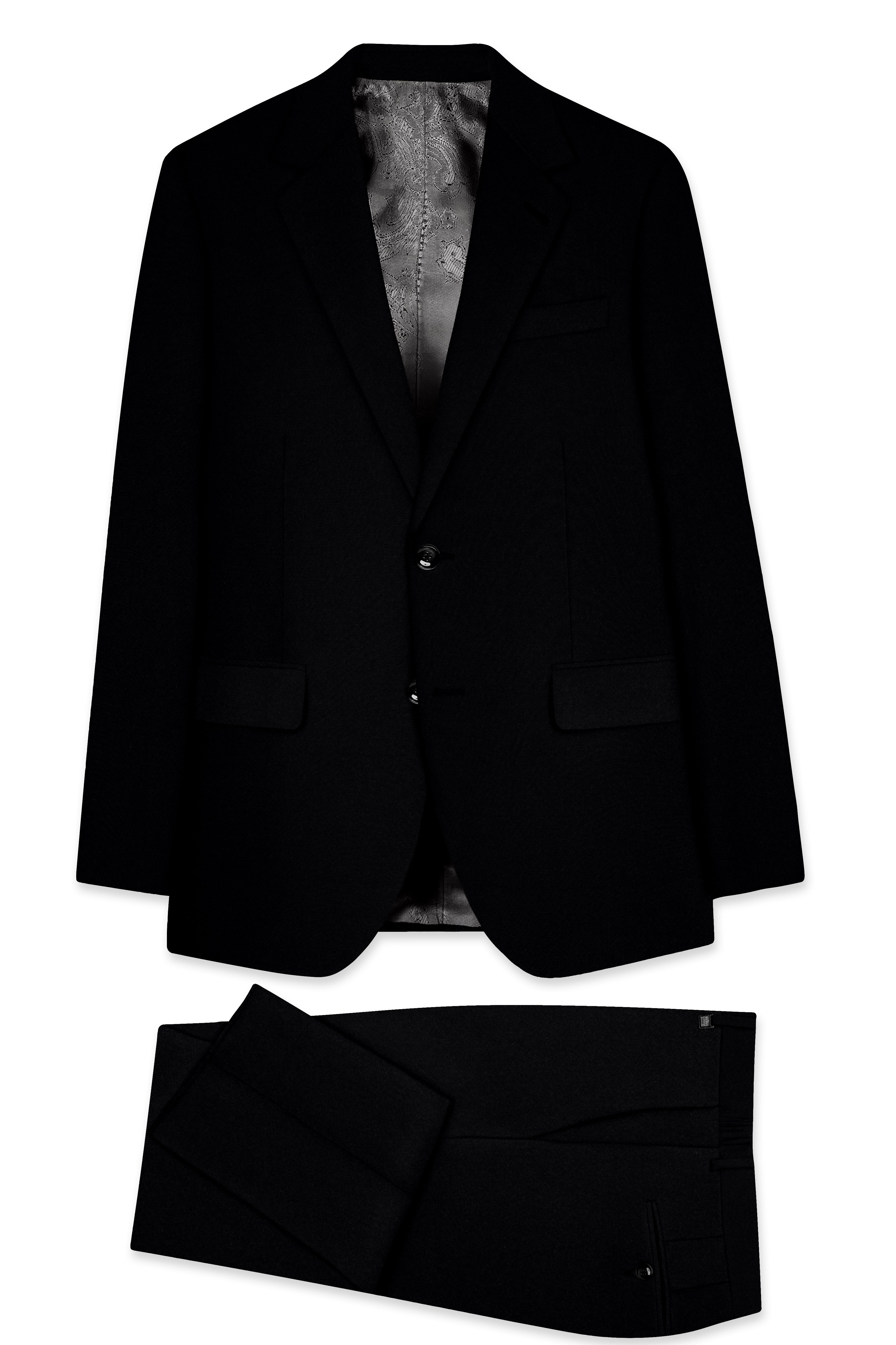 Noirex-Korean Black ( The Best Black We Have ) 4-Way Stretch Wrinkle-Free Single Breasted Suit