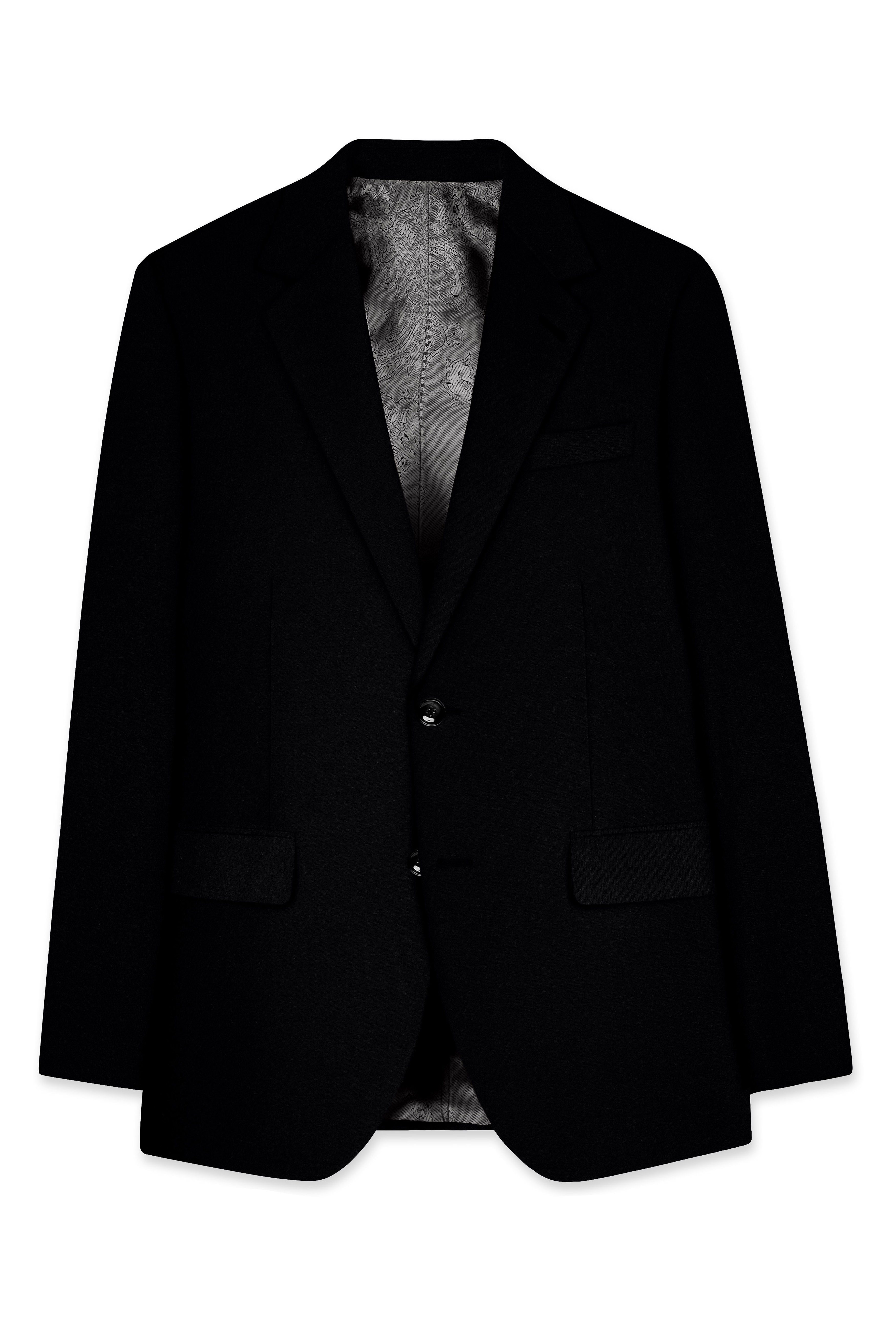 Noirex-Korean Black ( The Best Black We Have ) 4-Way Stretch Wrinkle-Free Single Breasted Blazer