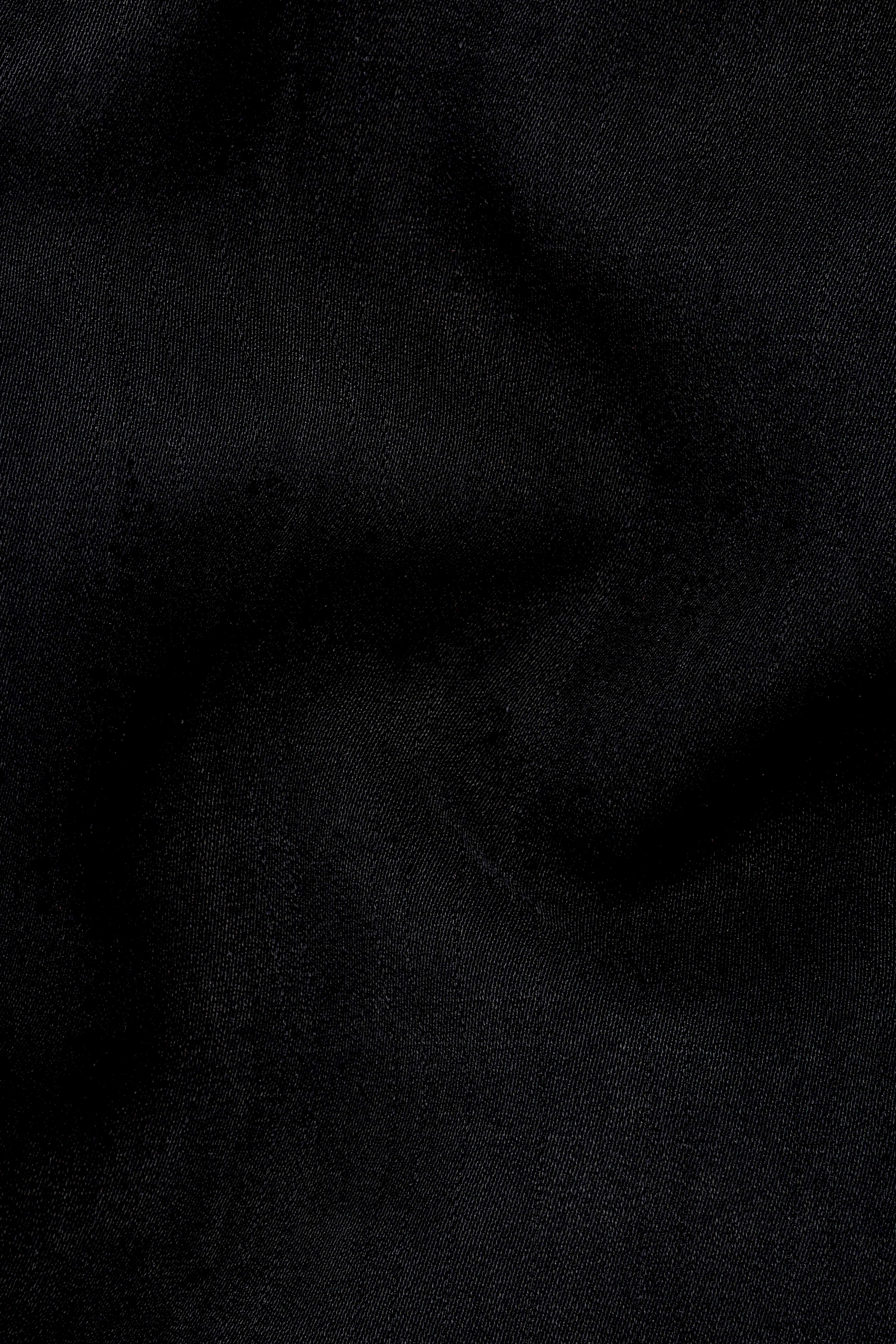 Korean Black ( The Best Black We Have ) with White Threadwork Designer 4-Way Stretch Suit