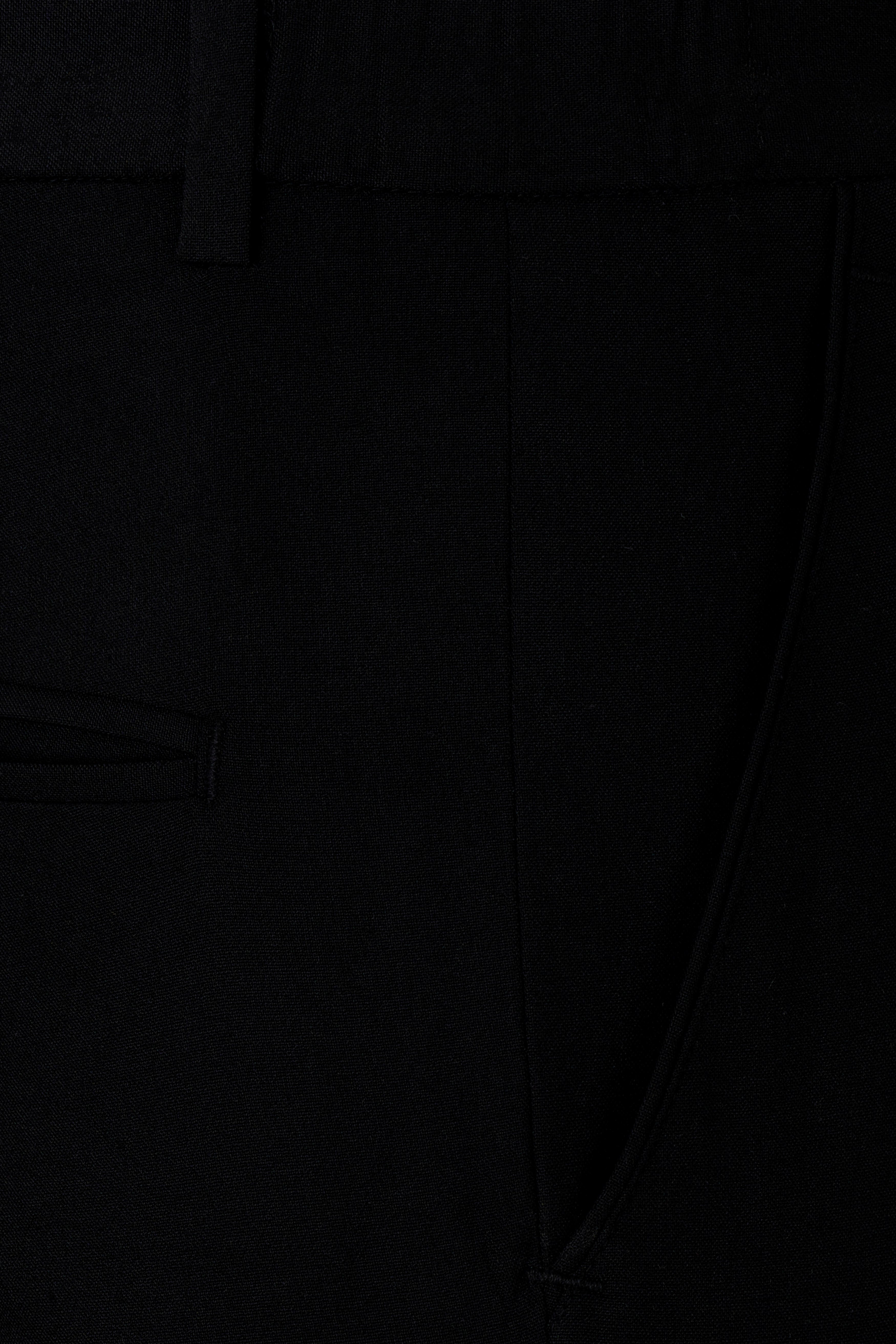 Noirex-Korean Black ( The Best Black We Have ) 4-Way Stretch Wrinkle-Free Fluid Drape Fabric Bandhgala Designer Suit