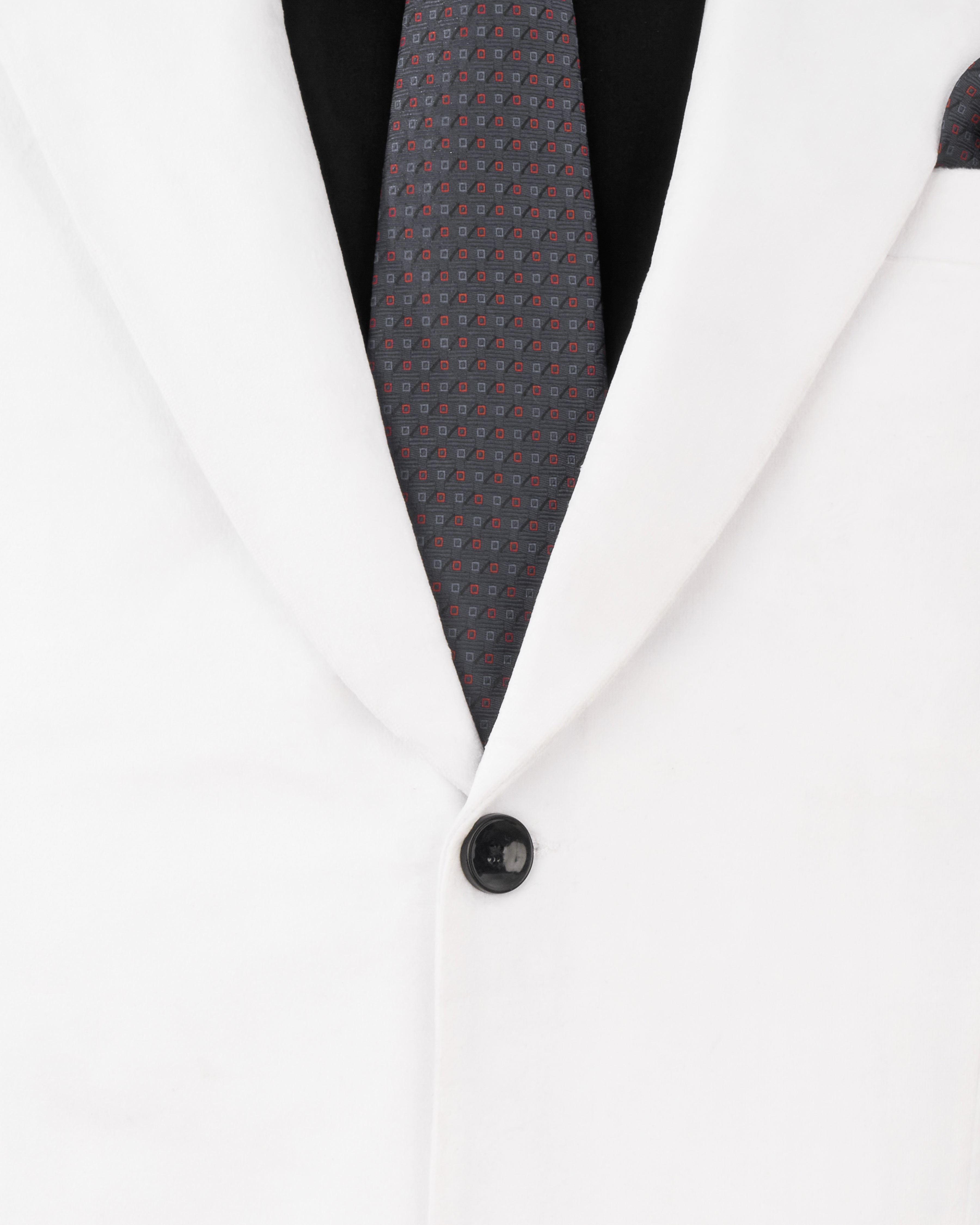 Rhino White Single Breasted Velvet Suit