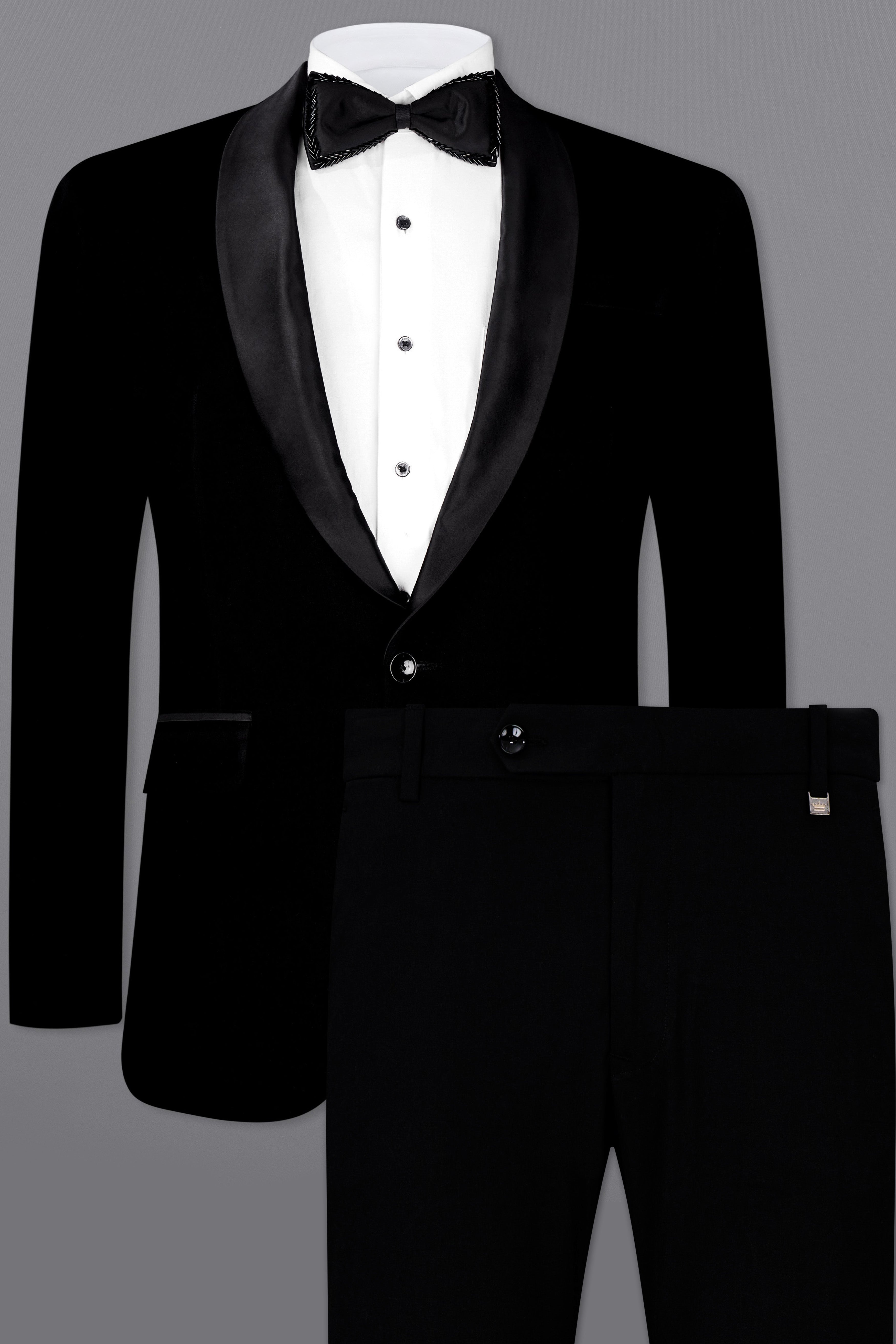 Korean Black (The Best Black We Have) 4-Way Stretch Tuxedo Designer Suit