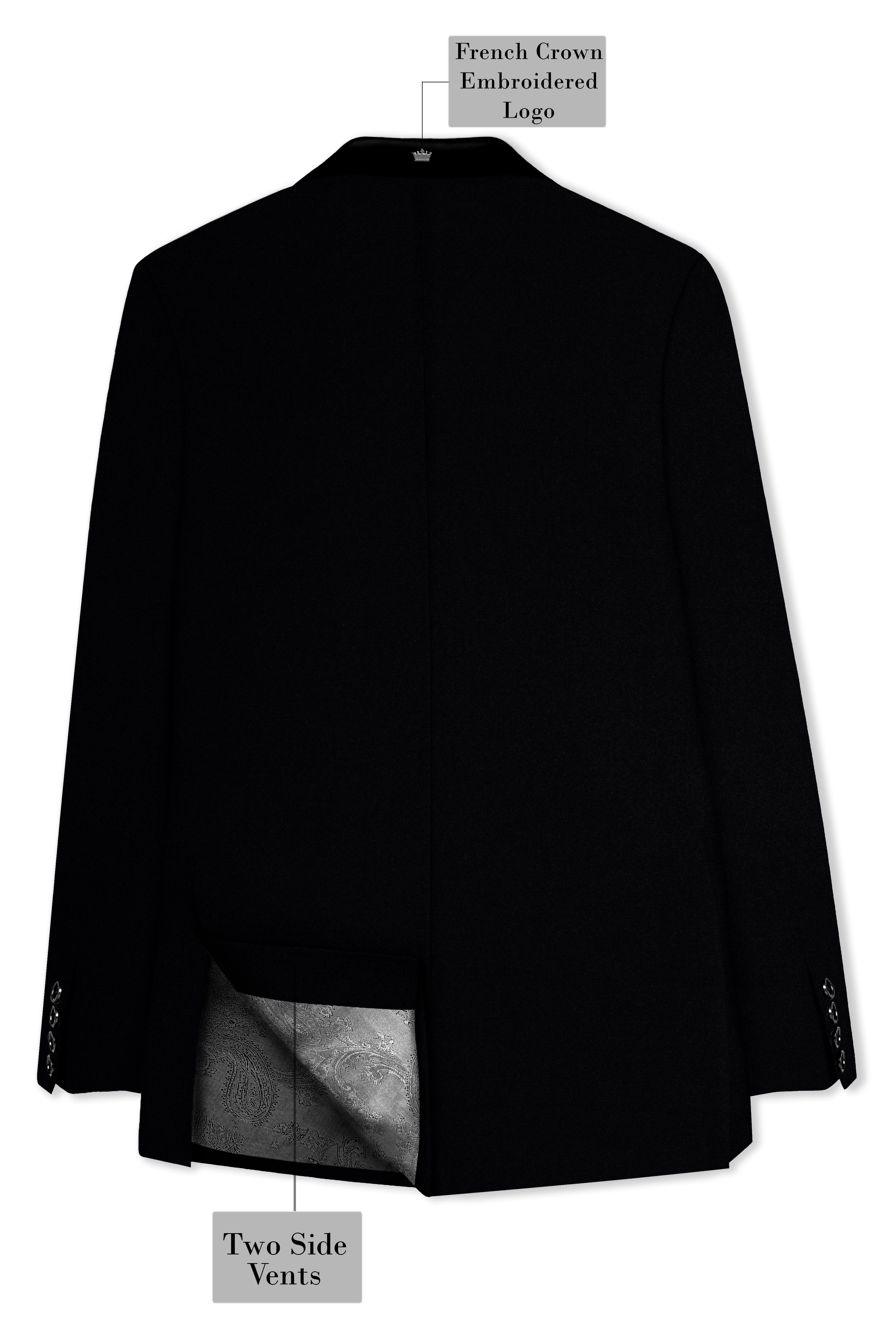 Noirex-Korean Black (The Best Black We Have) 4-Way Stretch Wrinkle-Free Tuxedo Designer Suit