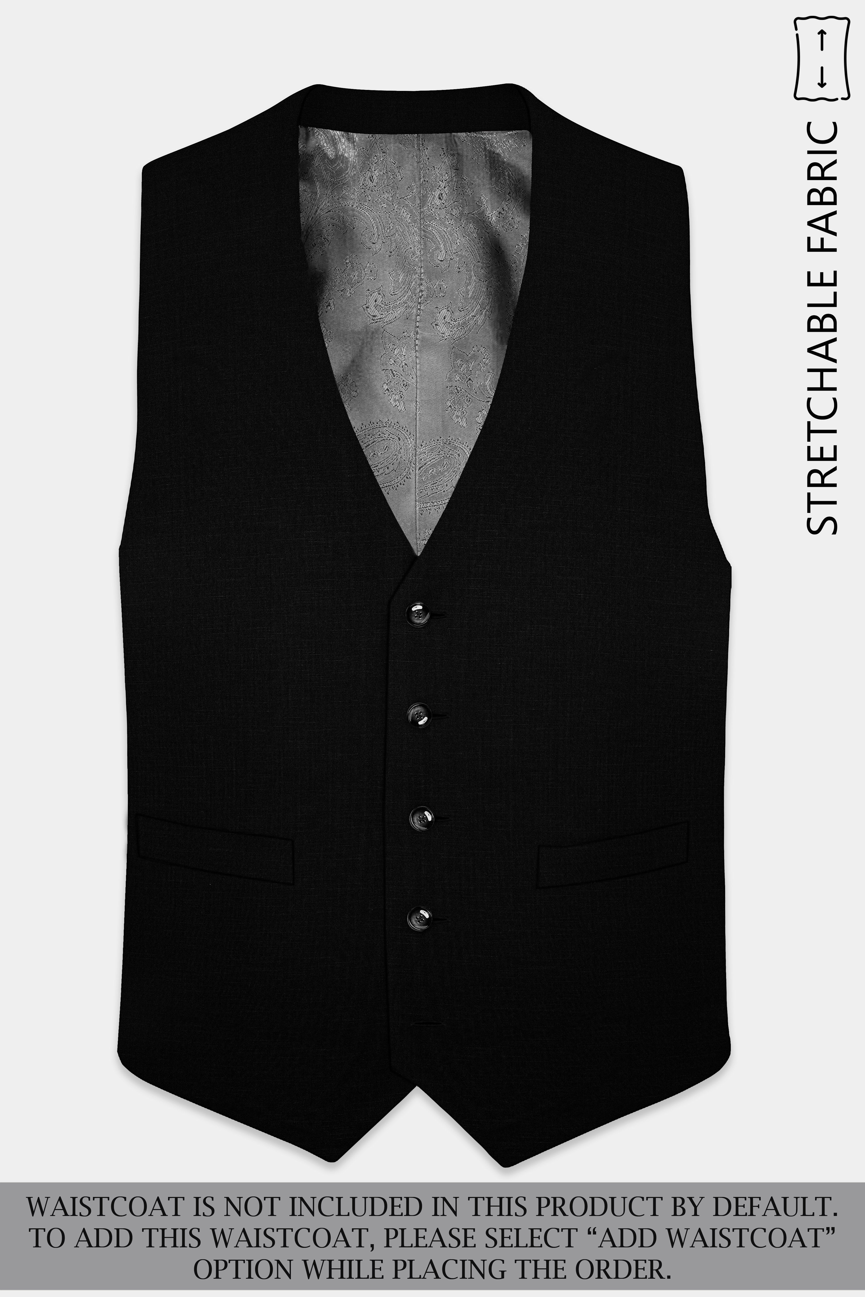 Jade Black Stretchable With Hand Painted Single Breasted Designer Suit