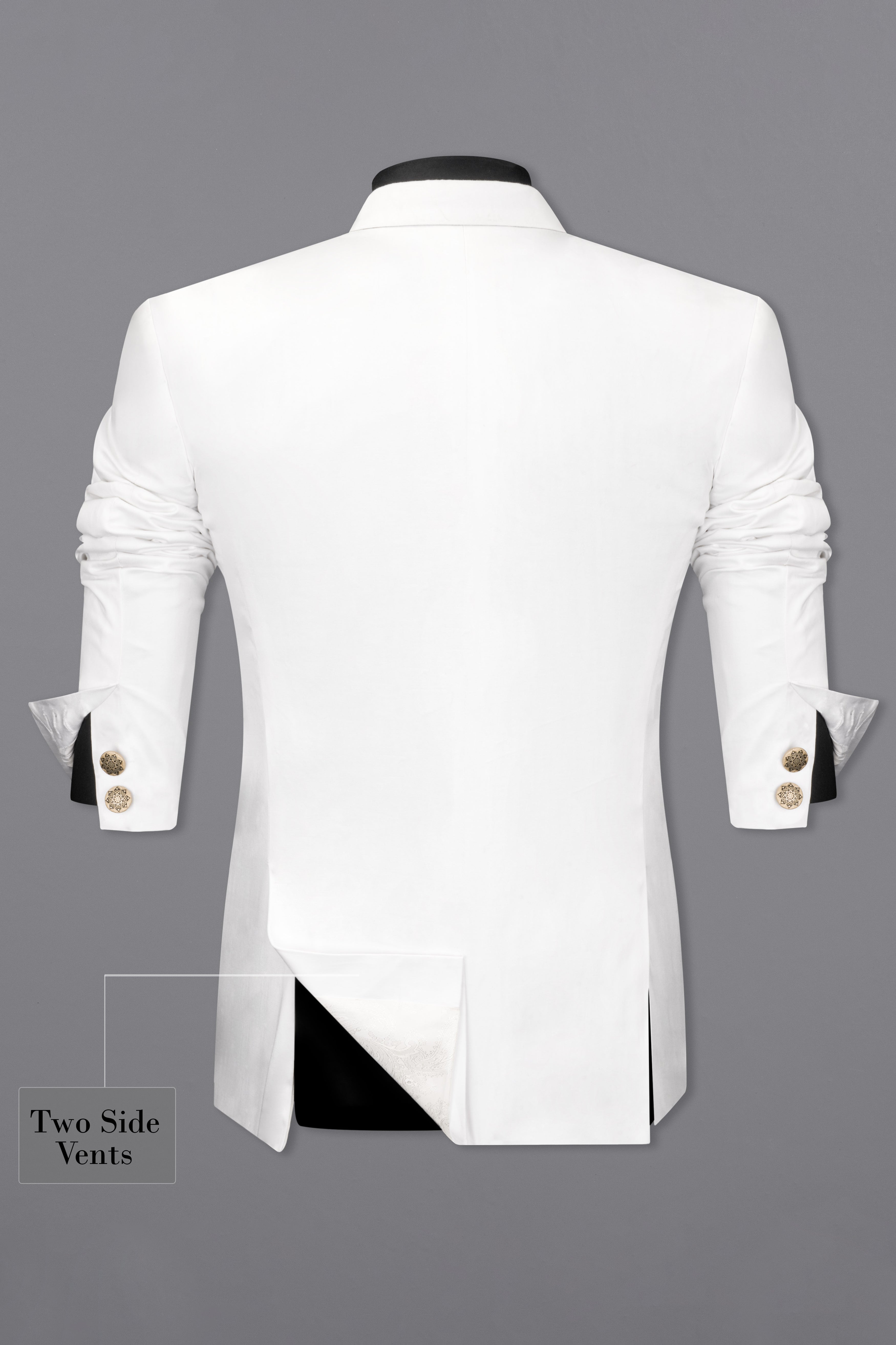 Bright White Cross Placket Stretchable Premium Cotton Bandhgala Traveler Suit